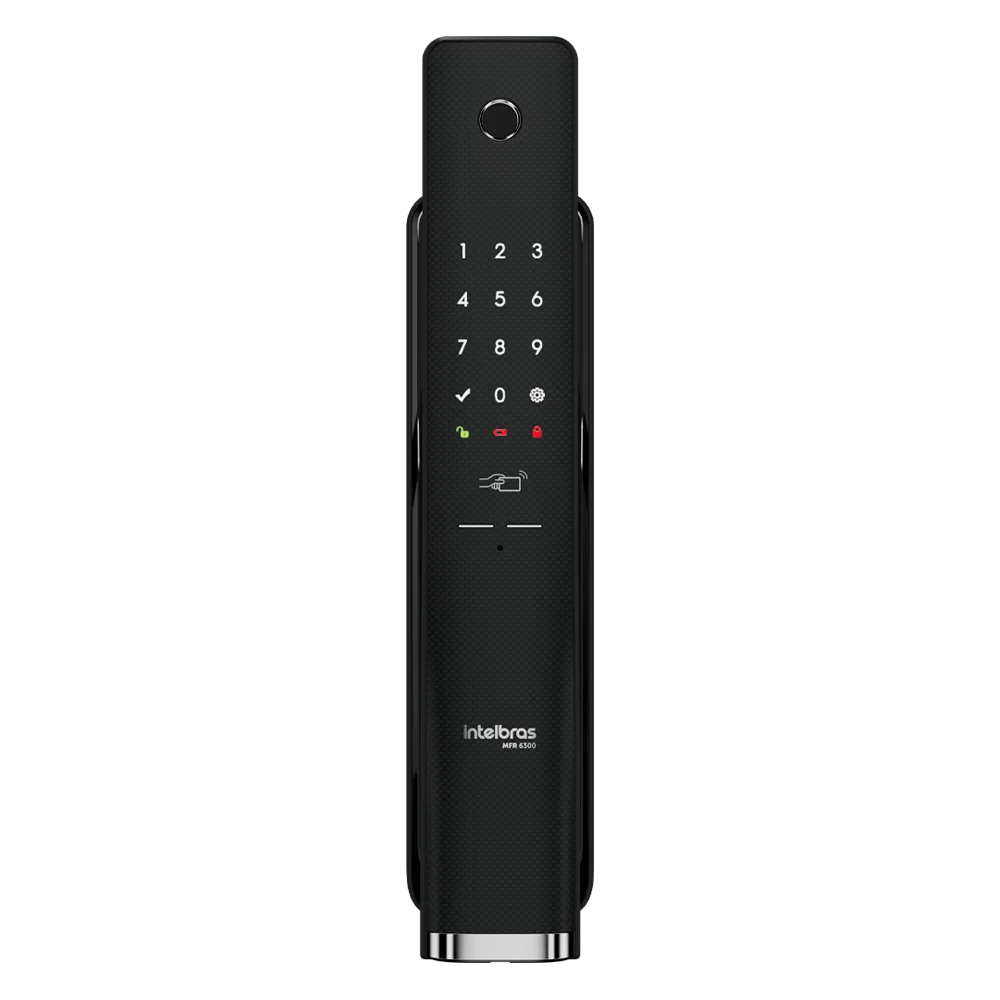 Fechadura Inteligente Push & Pull de Embutir MFR 6300 Preta Intelbras
