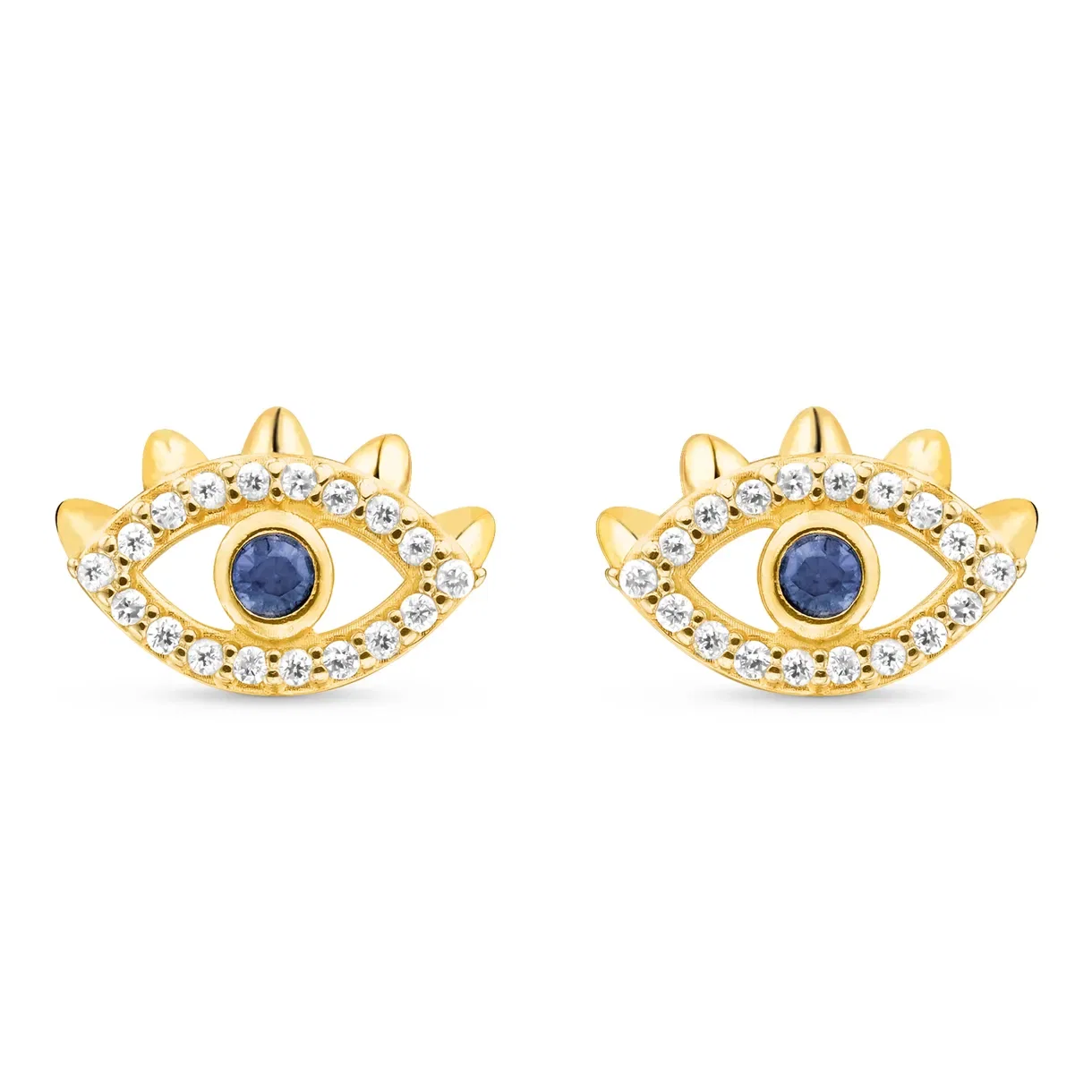 Brinco Way em Ouro Amarelo 18k com Safira Azul e Diamantes — imagem 1