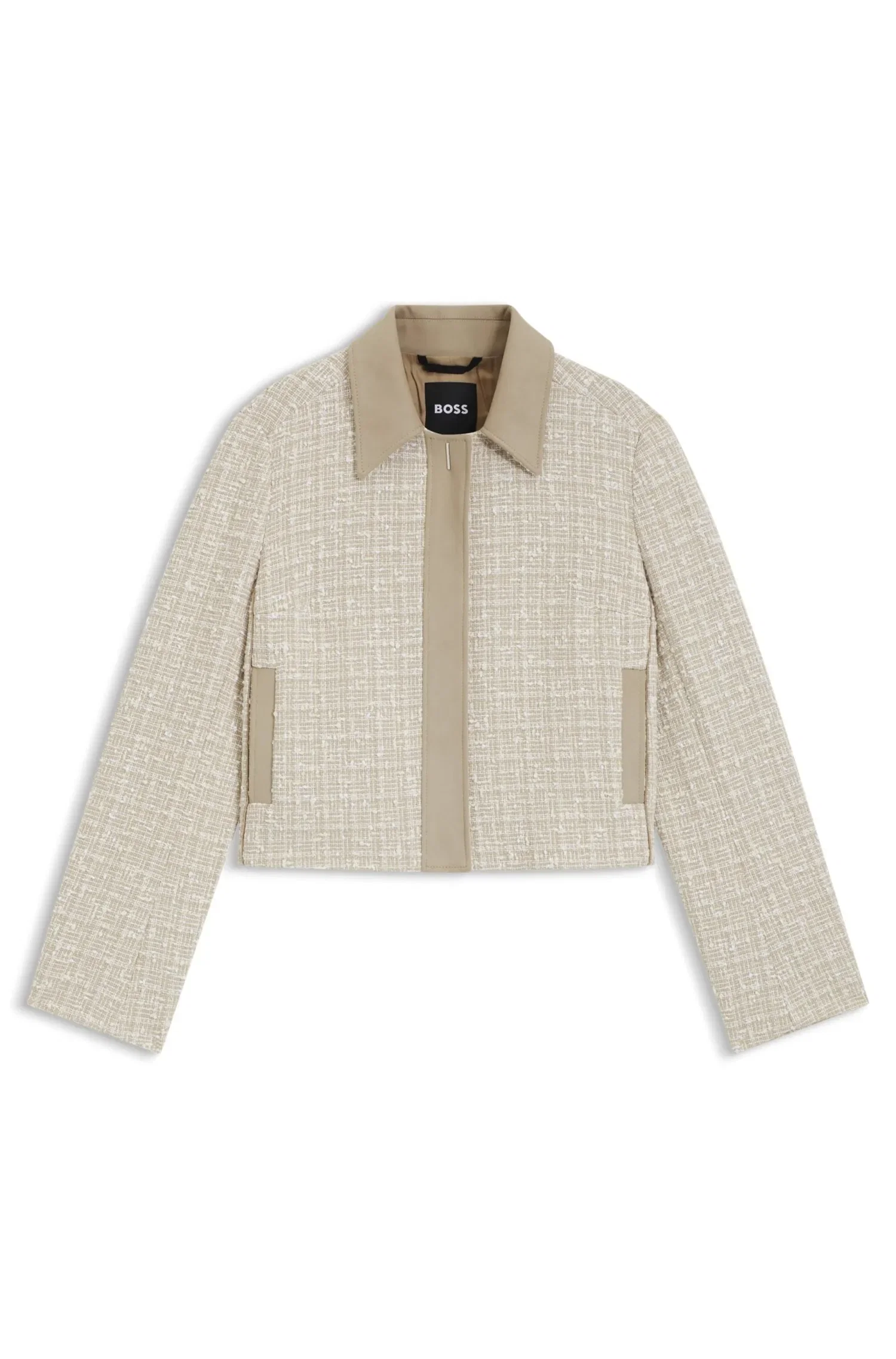Blazer De Ajuste Regular Em Tweed De Mistura De Algodão