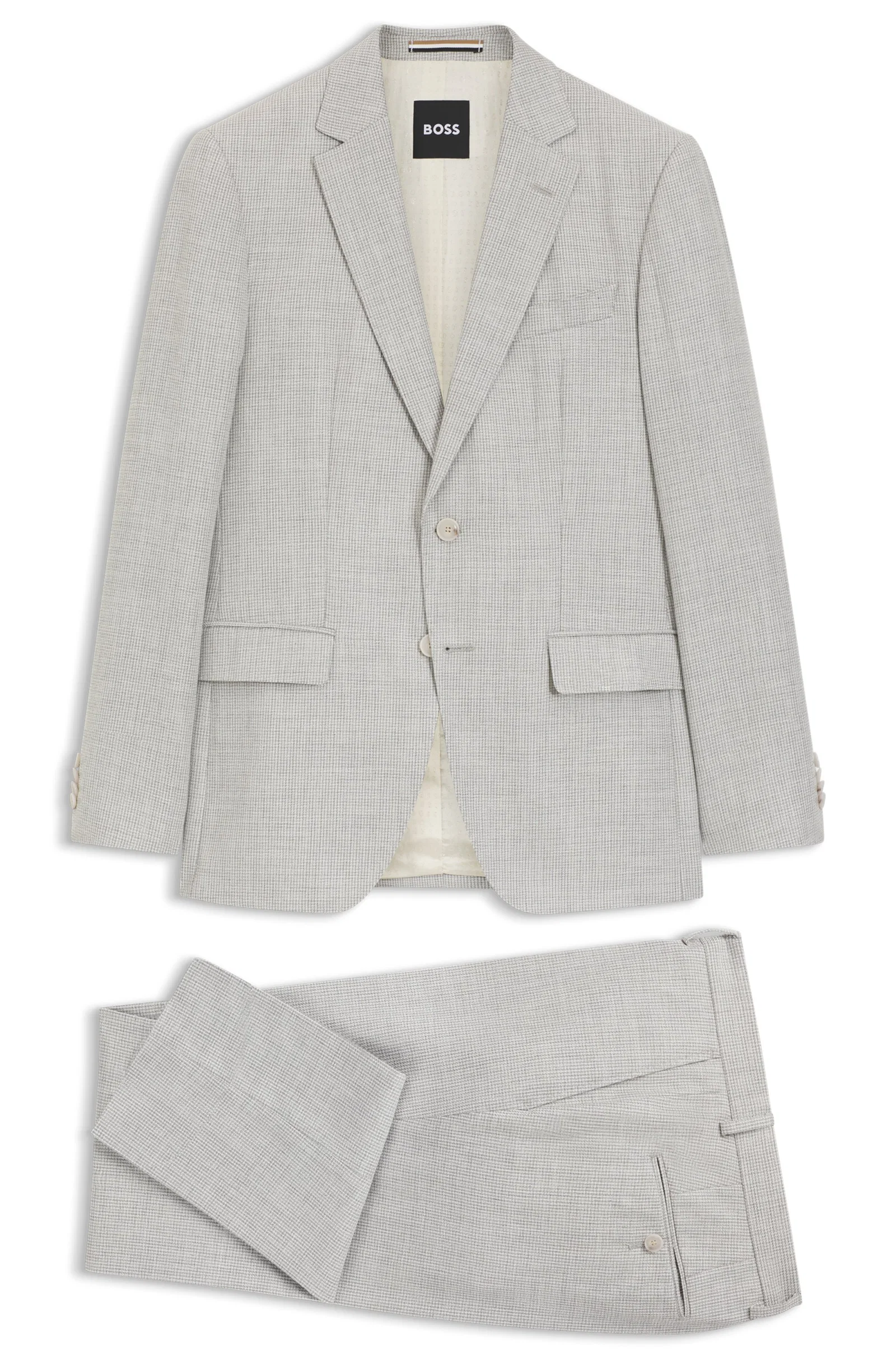 Terno De Duas Peças Slim Fit Em Algodão E Lã Virgem — imagem 1