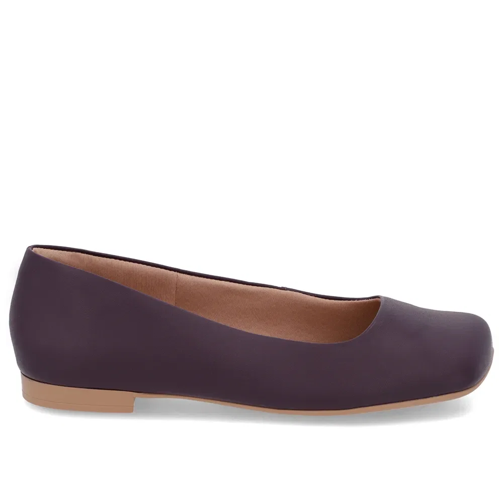 Sapatilha Roxo Couro Bico Quadrado — imagem 1