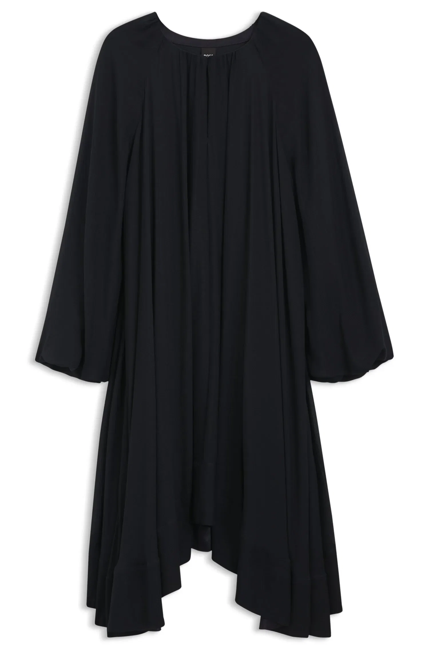 Vestido De Ajuste Regular De Duas Camadas Em Seda