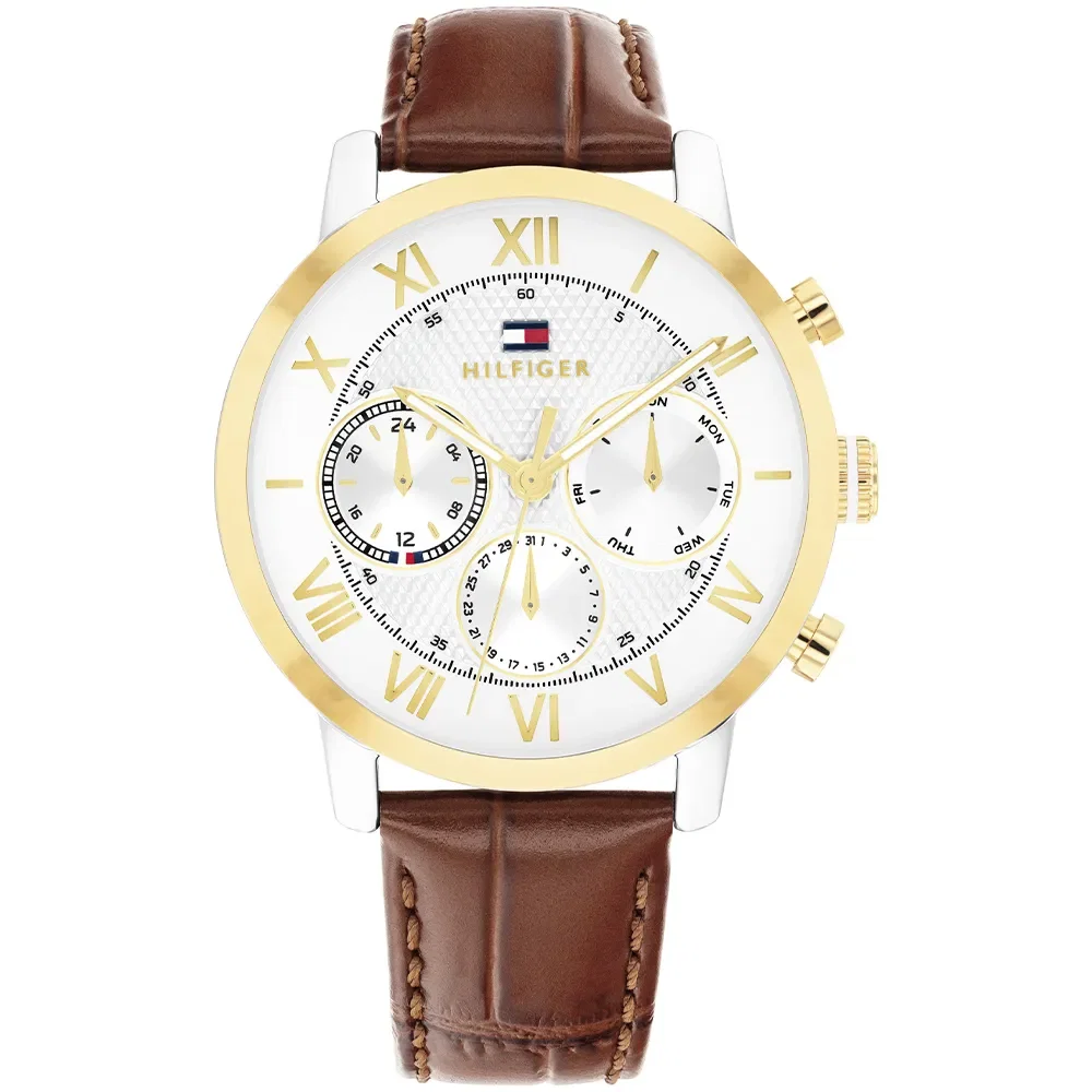 Relógio Tommy Hilfiger TH Oxford Masculino em Couro Marrom 1710726