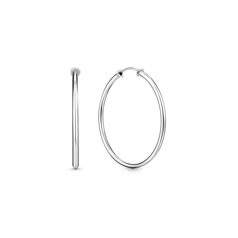 Argola Redonda em Ouro Branco 18k, 20mm — imagem 1
