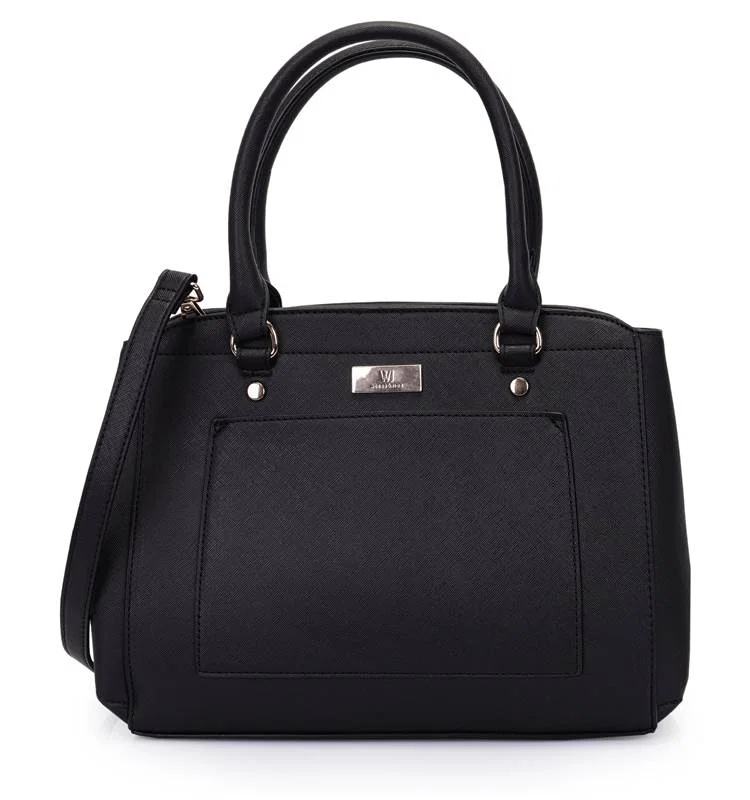 Bolsa Satchel Grande Com Bolso Frontal