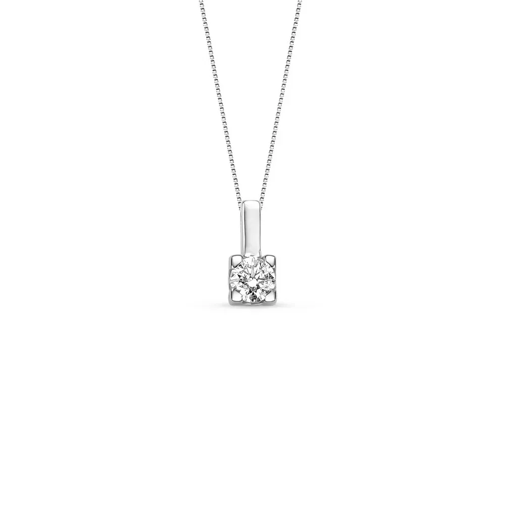 Pingente Solitário Forever em Ouro Branco 18k com 0,20ct de Diamante , 8.8mm — imagem 1