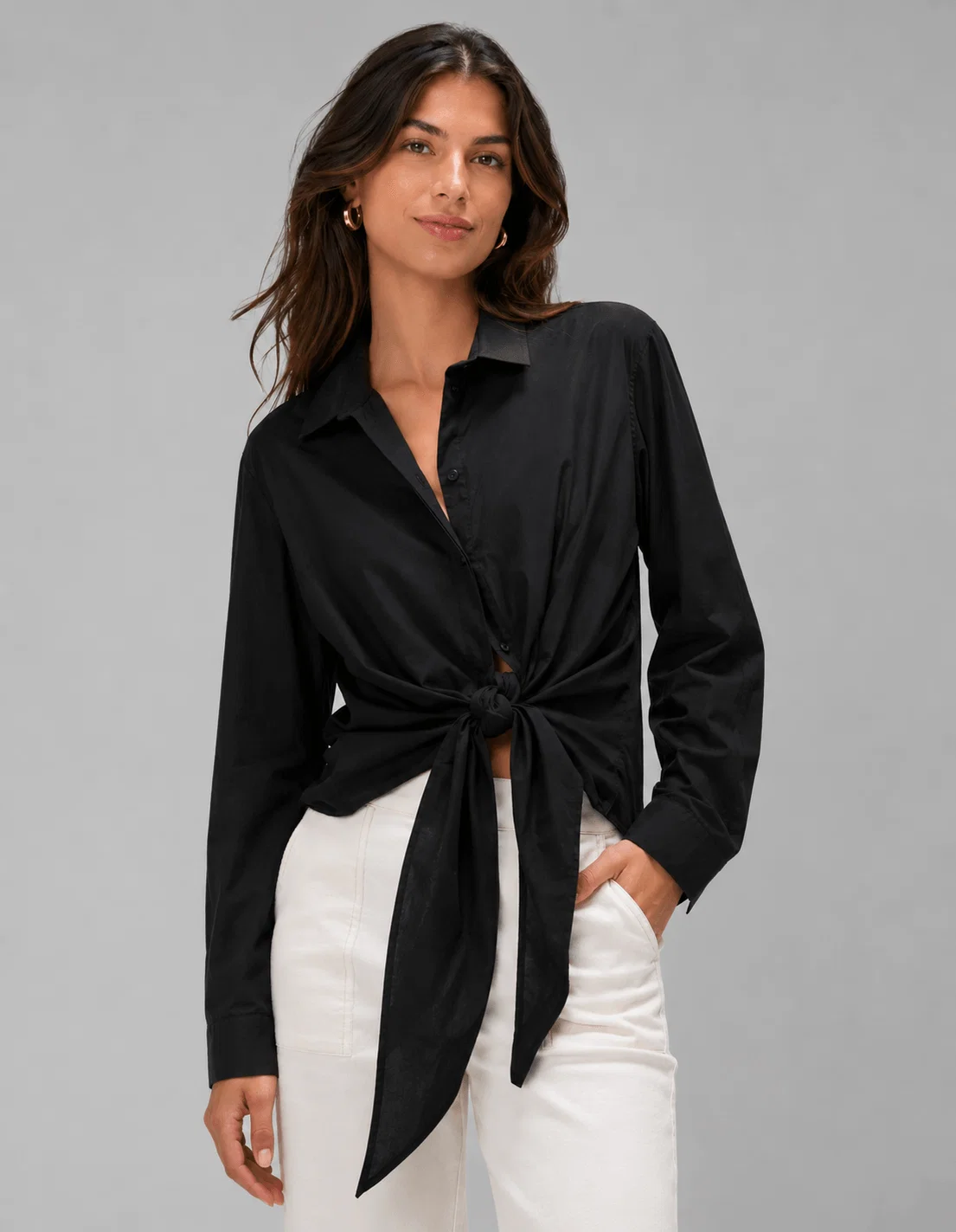 Camisa Detalhe Amarrações - Preto — imagem 1
