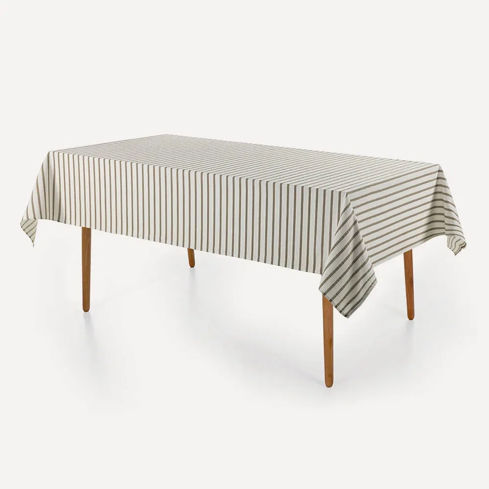 Toalha de Mesa Retangular 6 Lugares Zaira Branco / Taupe — imagem 1