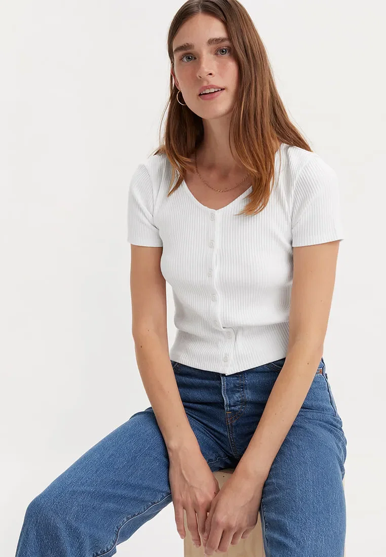 Blusa Levi's® Mônica Branca Manga Curta