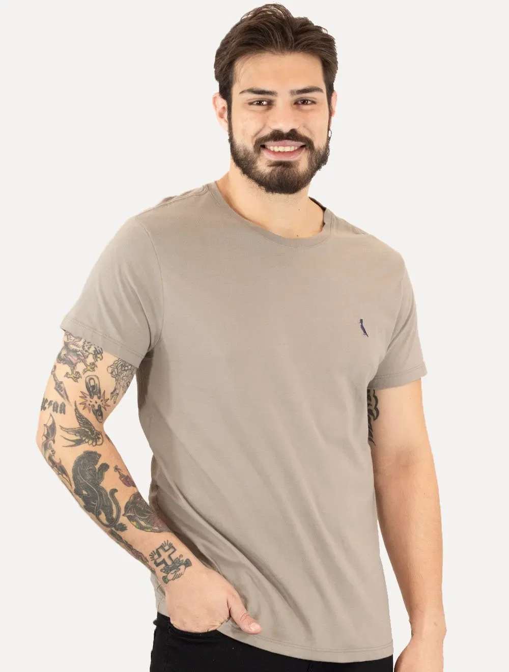 Camiseta Reserva Masculina Basic Navy Woodpecker Cinza — imagem 1