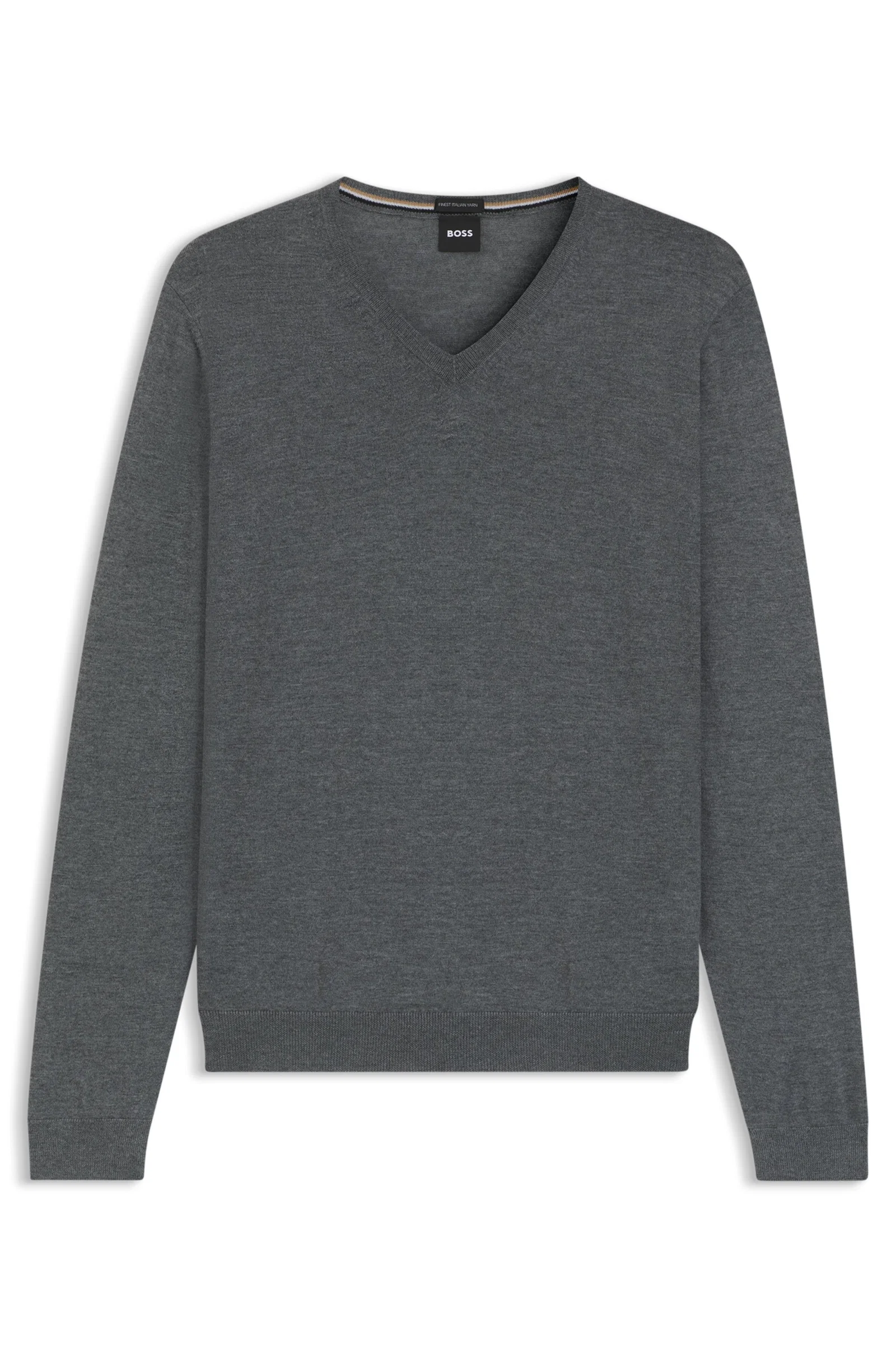 Sueter Slim Fit Gola V Em Lã Virgem — imagem 1