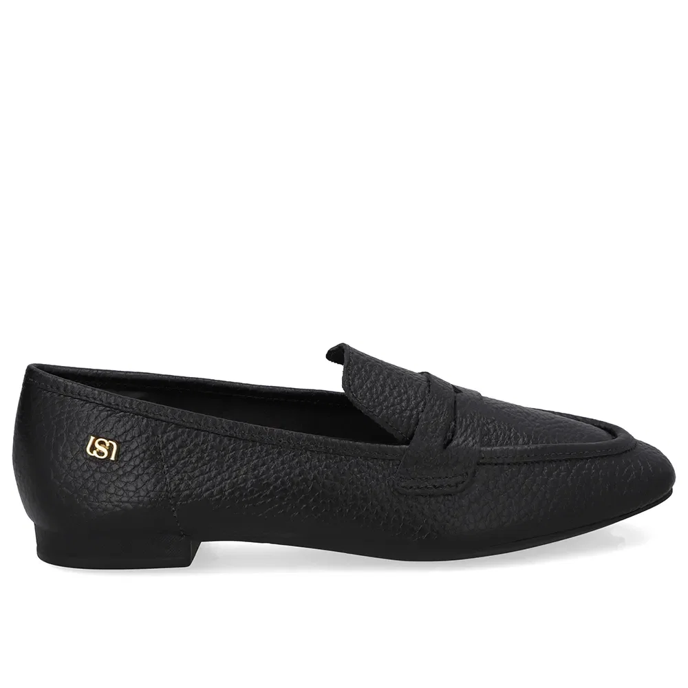 Loafer Couro Preto Básico