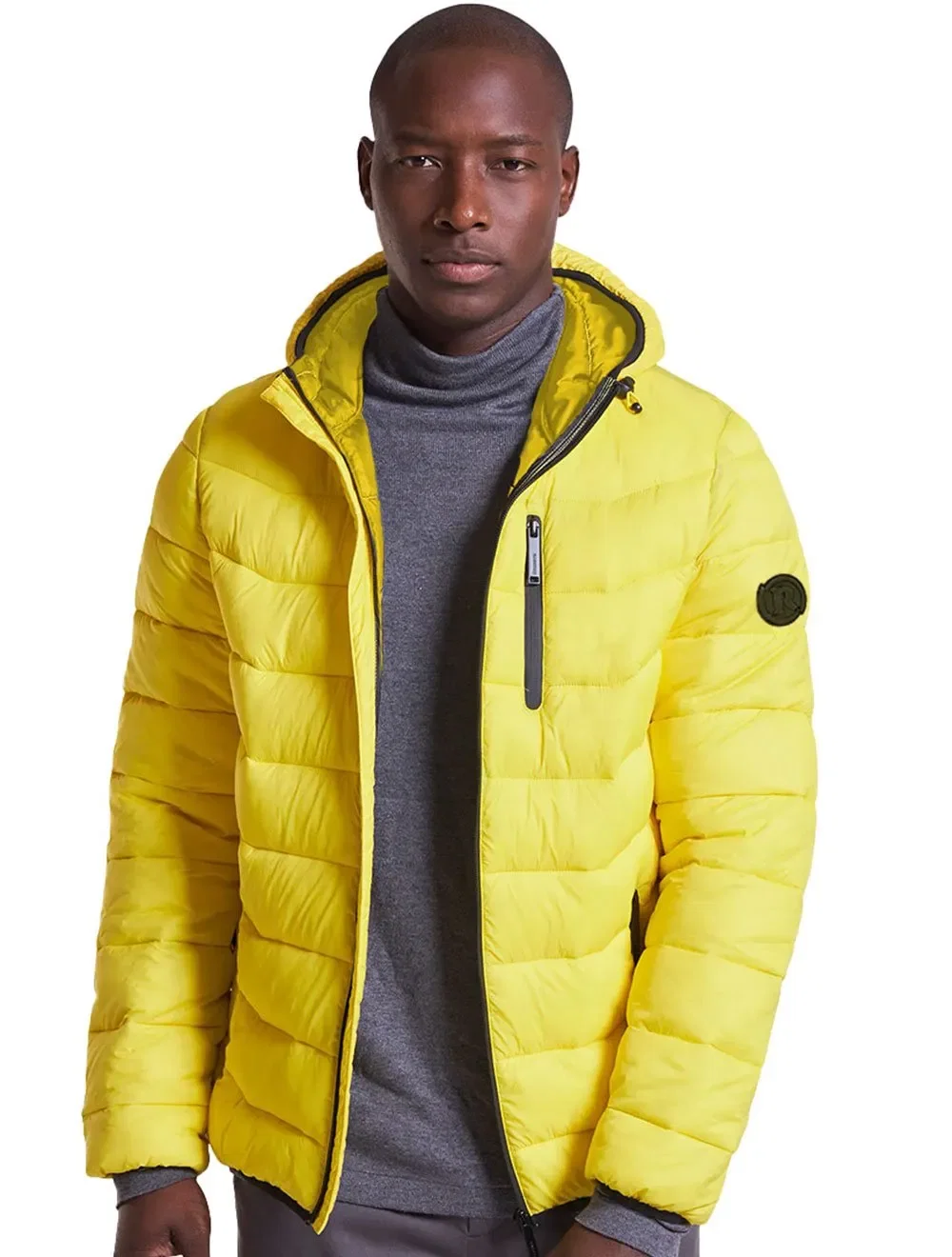 Jaqueta Reserva Masculina Nylon Hoodie Puffer Amarela