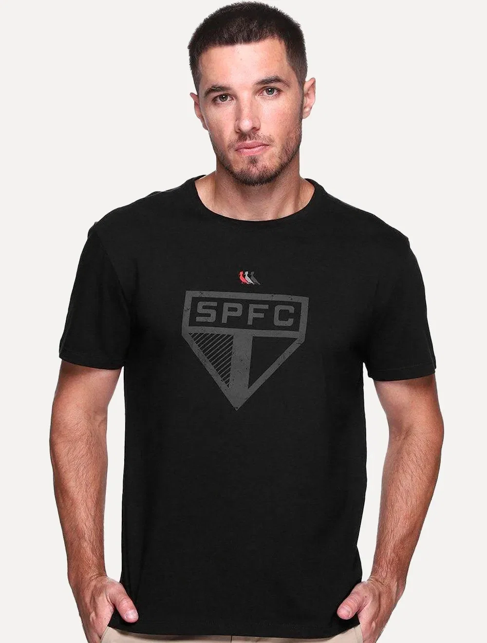Camiseta Reserva Masculina SPFC Big Shield Preta — imagem 1