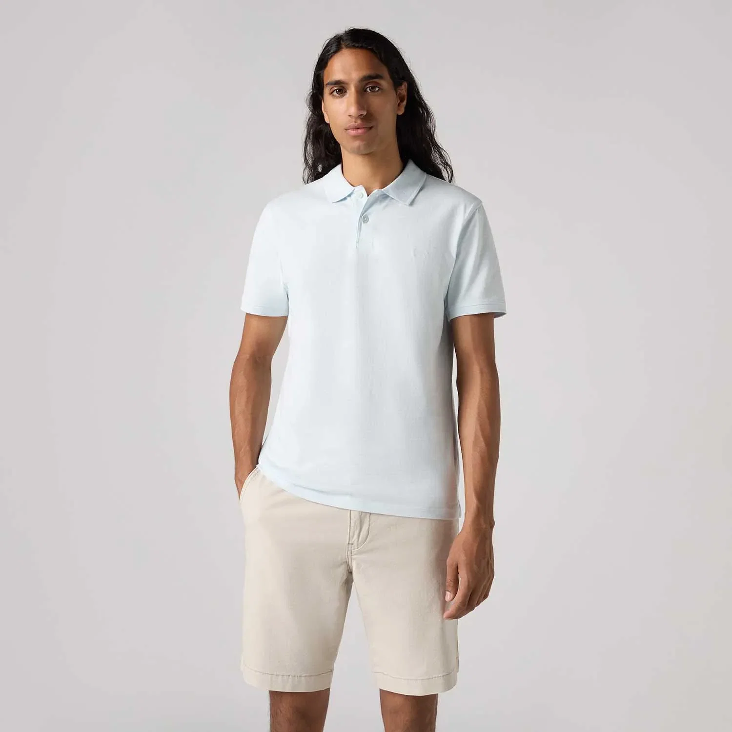 Camisa Polo Levi's® Slim Housemark Azul Manga Curta