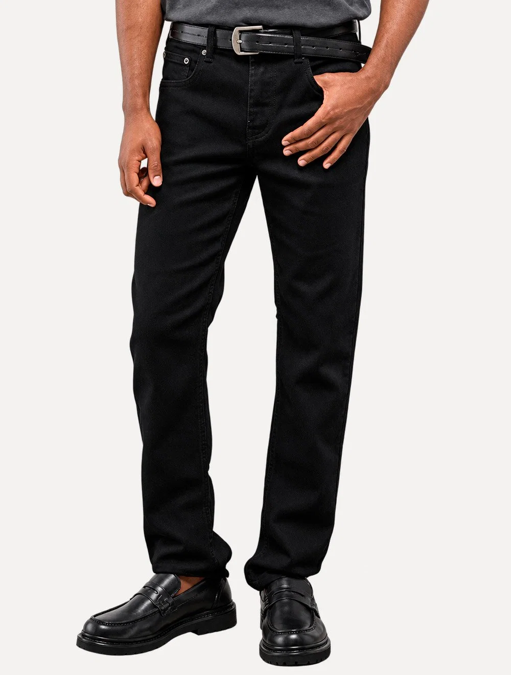 Calça Tommy Hilfiger Masculina Slim Straight Denton Chelsea Preta