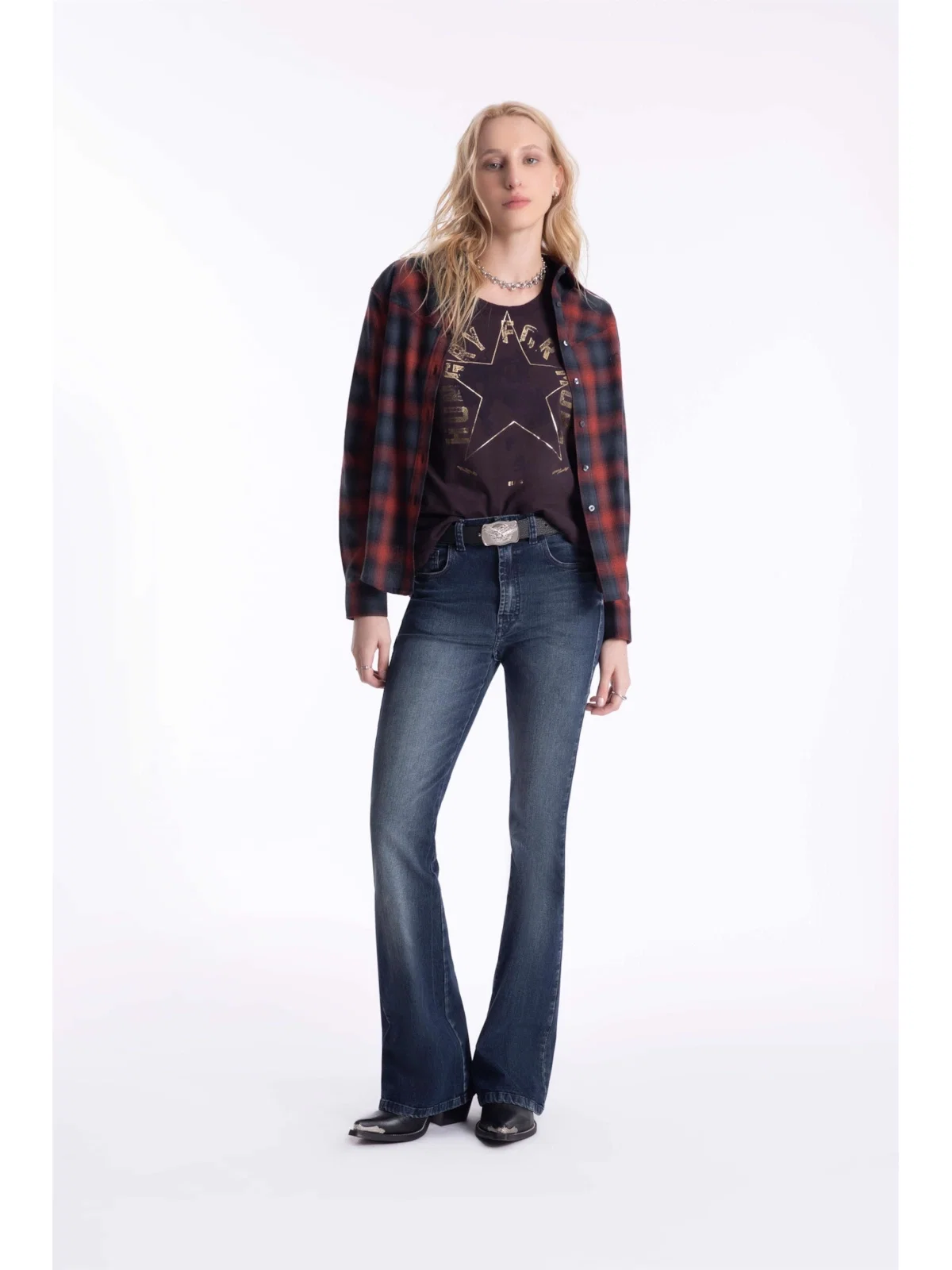 Calça Sprouting Gisele Skinny 1850 Lav.Escuro C/Grampos — imagem 1