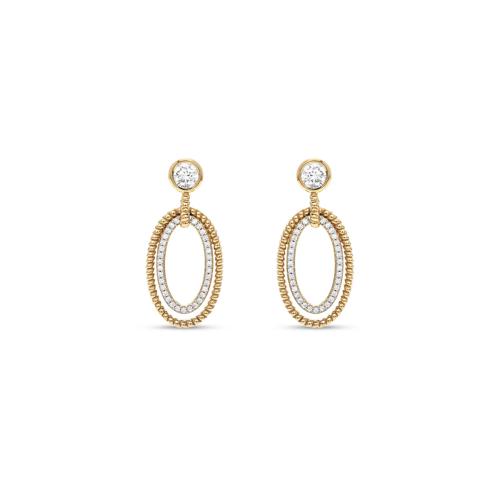 Brinco Life Lunar em Prata 925 com Banho de Ouro Amarelo e Zircônia Incolor — imagem 1
