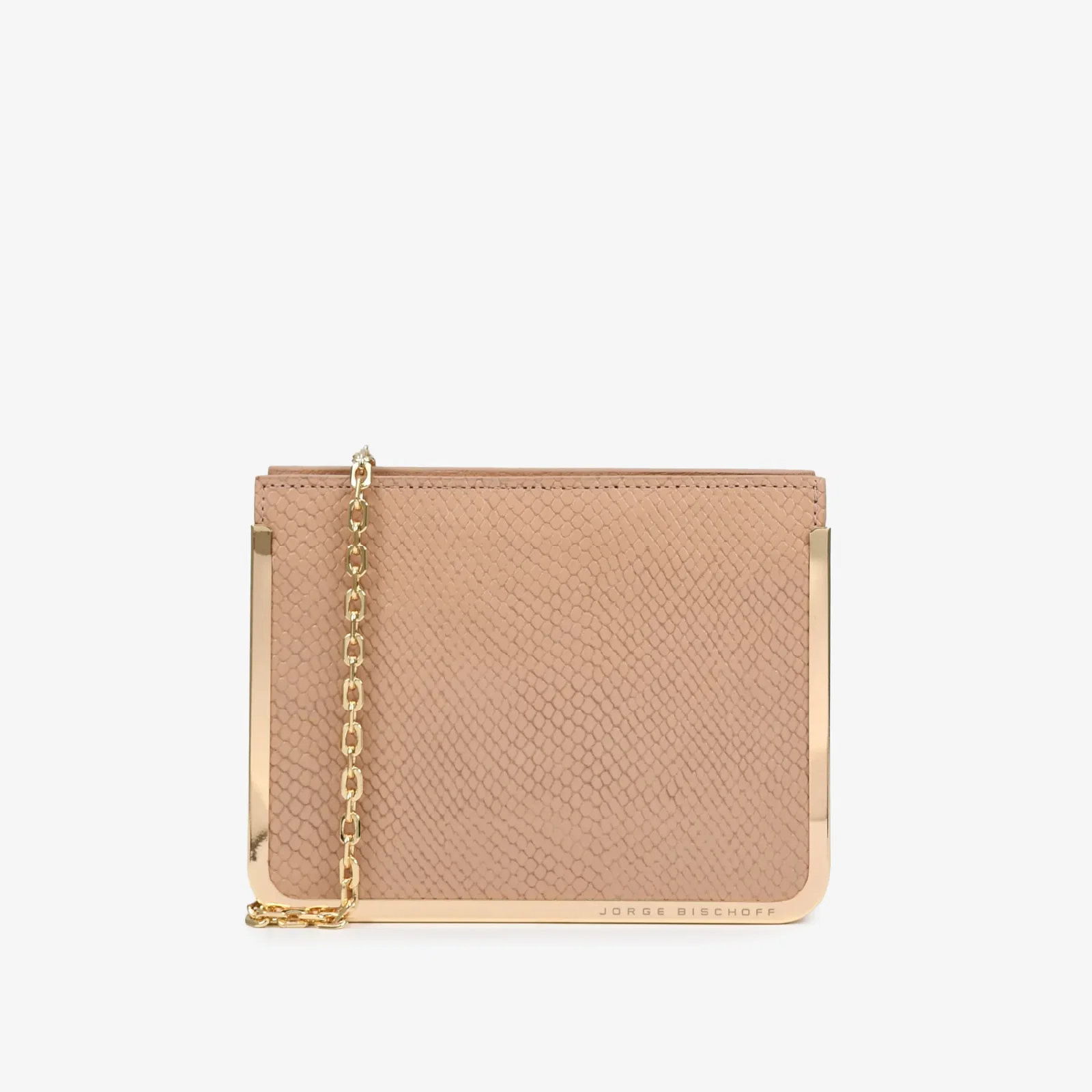 Bolsa Transversal Nude Natural Couro Snake — imagem 1