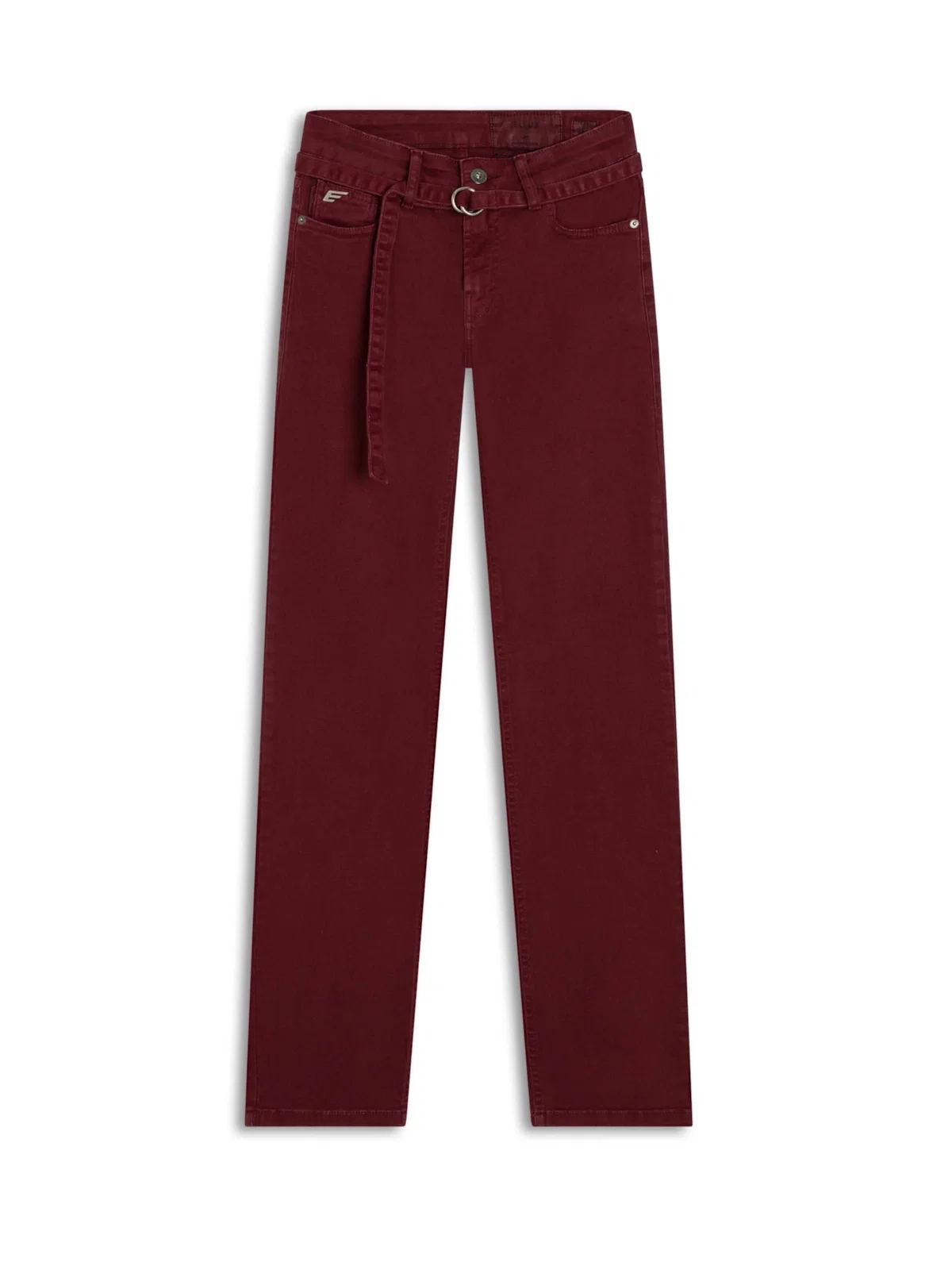 Calça Vintage Denim Color Cinto Bordeaux — imagem 1