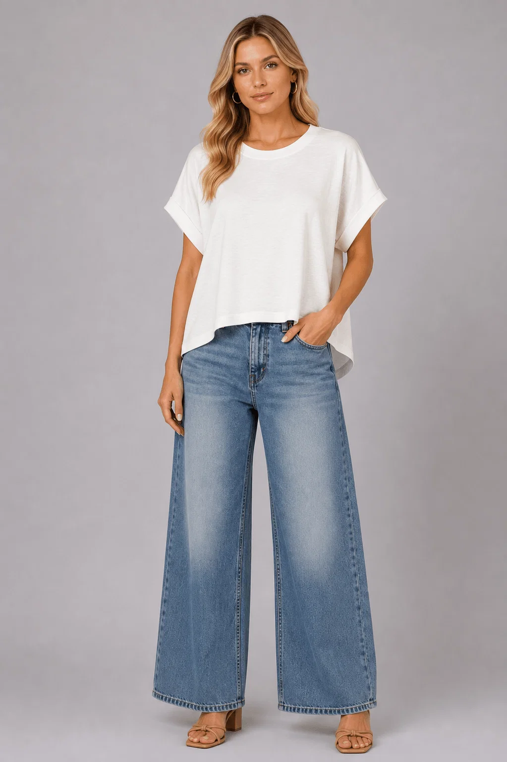 Blusa Ampla Detalhe Recortes - Off White — imagem 1