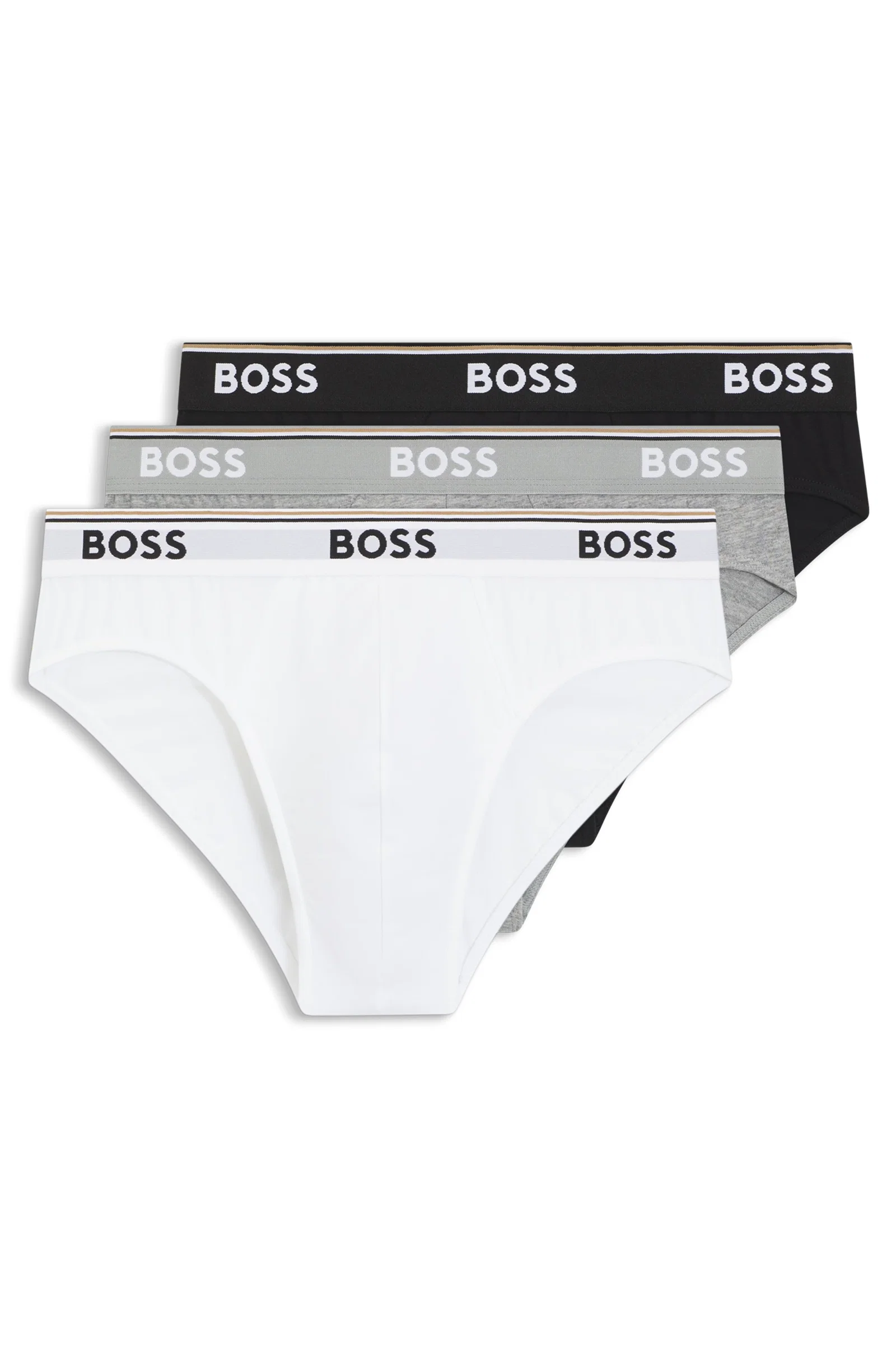 Conjunto De Três Cuecas Slip Em Algodão Stretch Com Logotipos Na Cintura — imagem 1