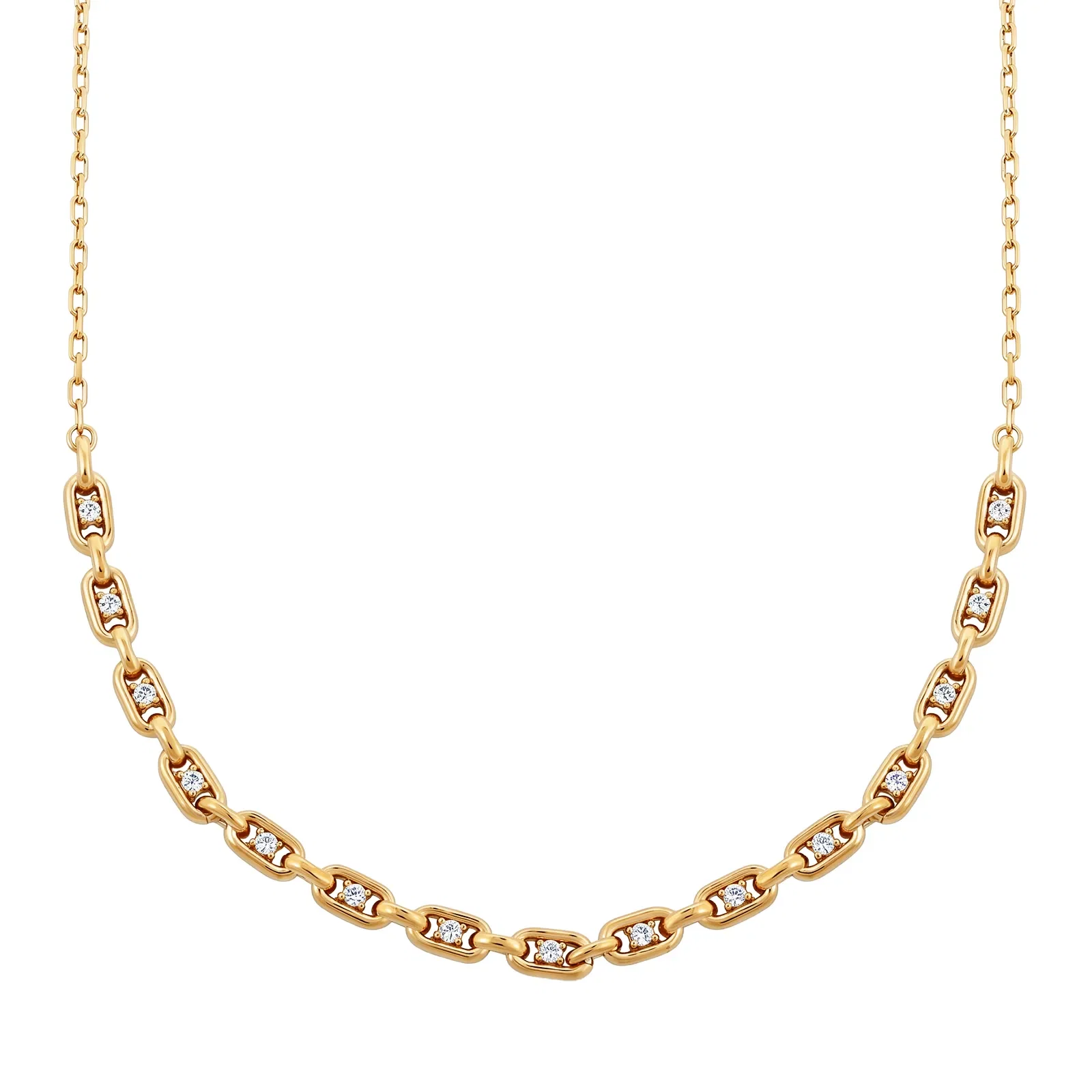 Colar Life Astra em Prata 925 com Banho de Ouro Amarelo 18K e Zircônia Incolor, 45 cm
