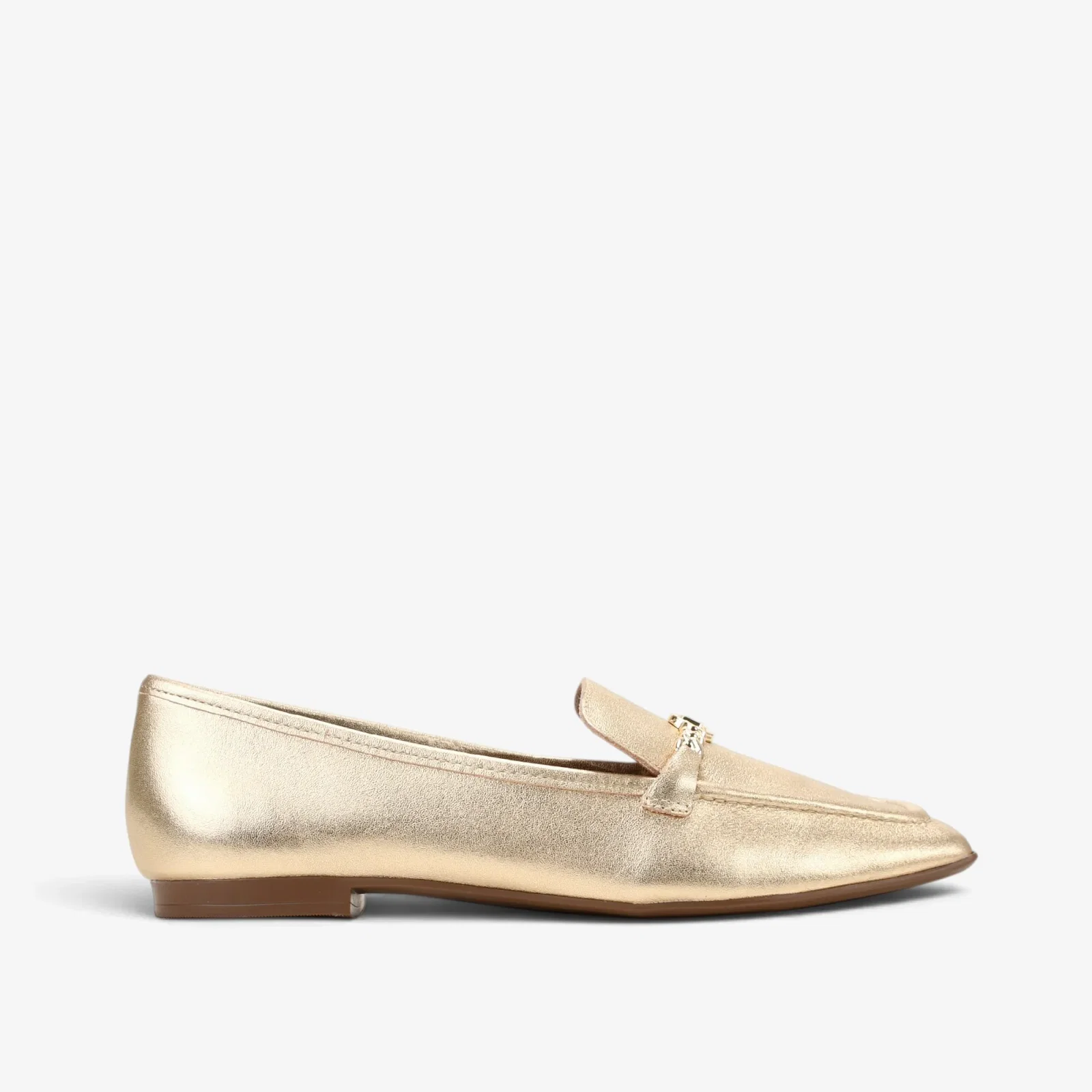 Loafer Metal Ouro Couro