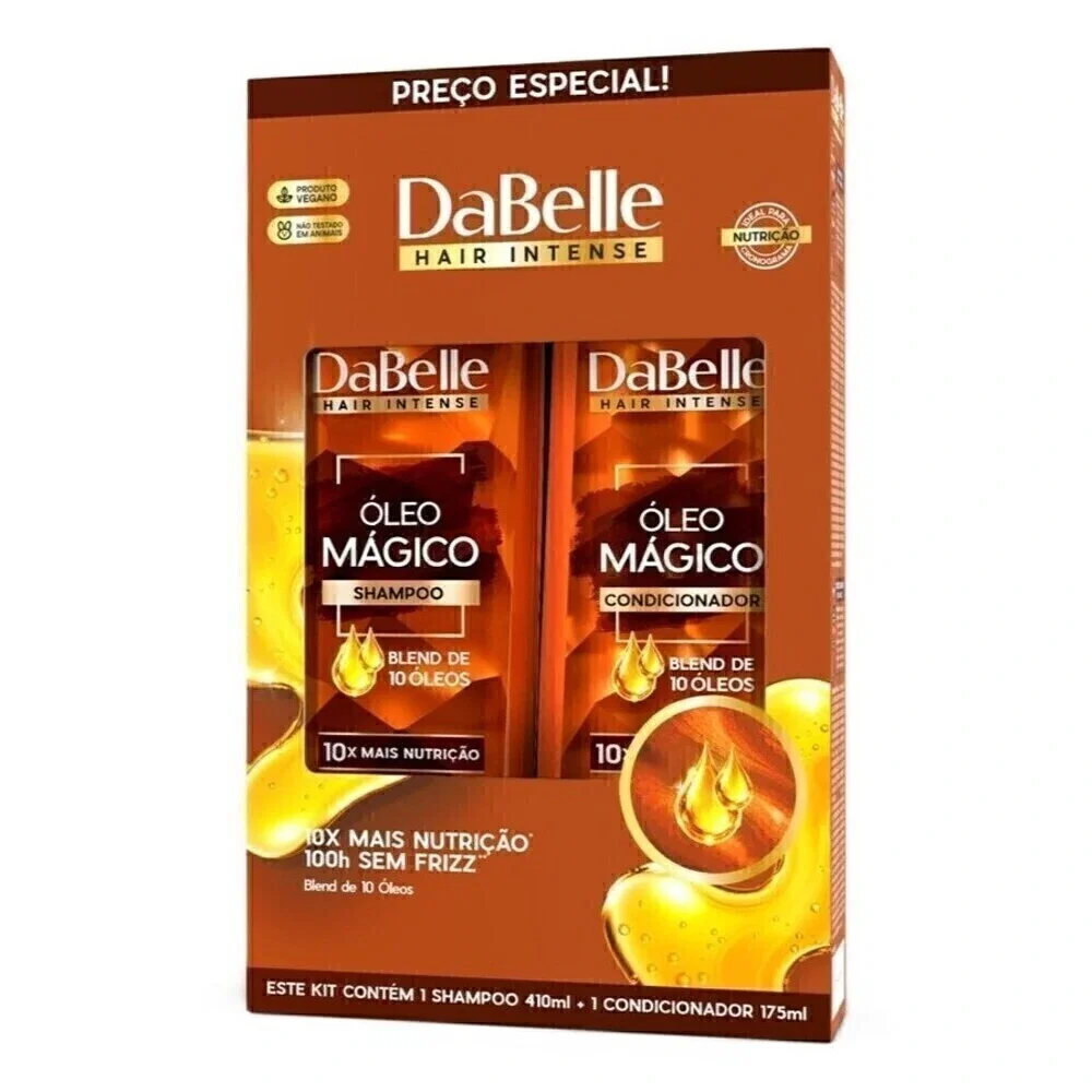 Kit Shampoo 410ml + Condicionador 175ml Dabelle Óleo Mágico