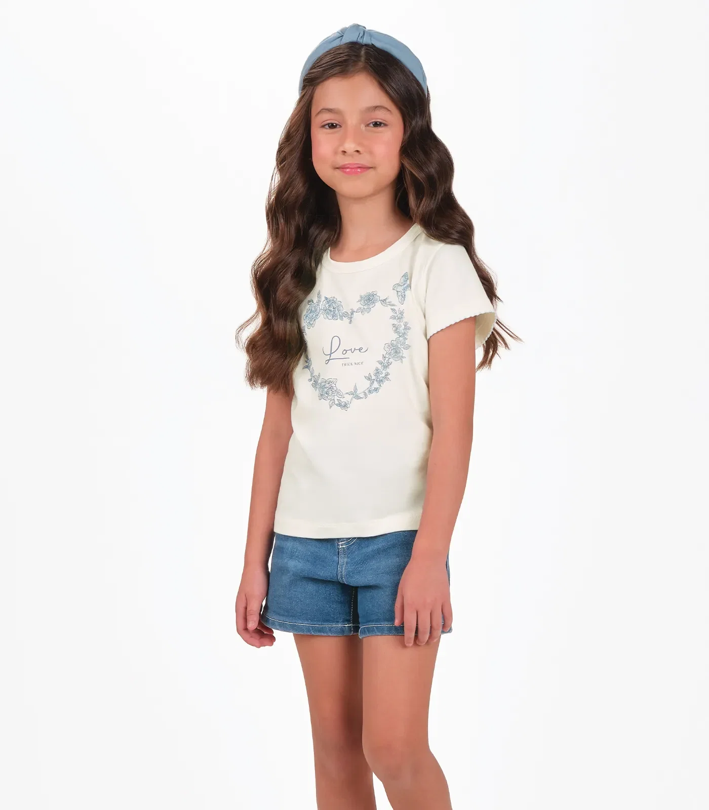 Conjunto Blusa com Shorts Menina Trick Nick Bege