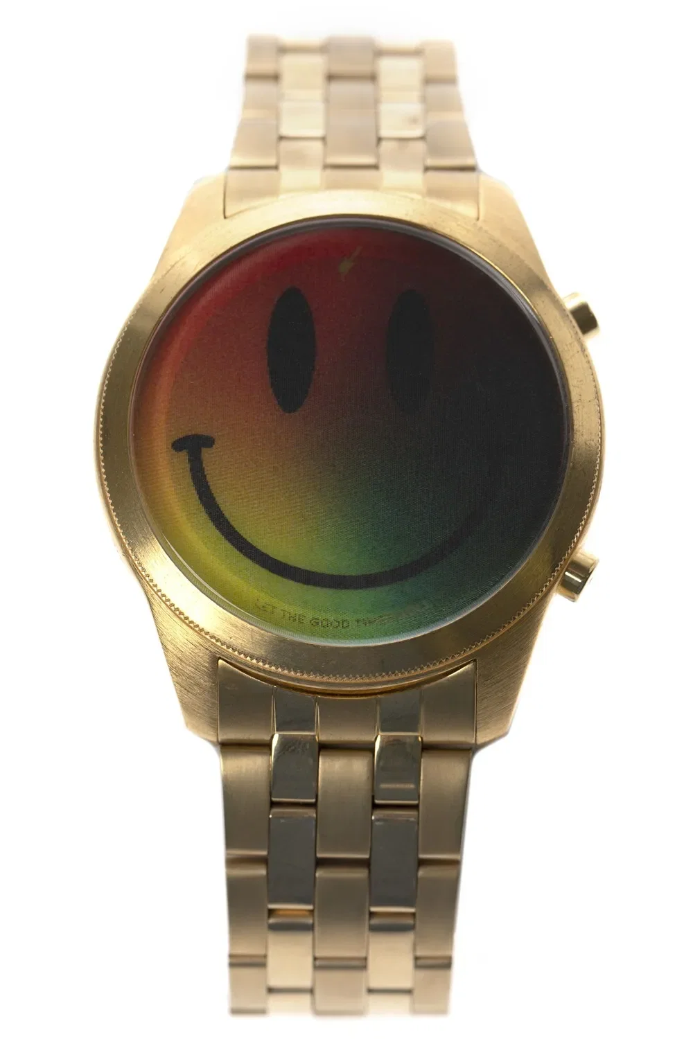 Relógio Digital Unissex Rock In Rio Smile Dourado