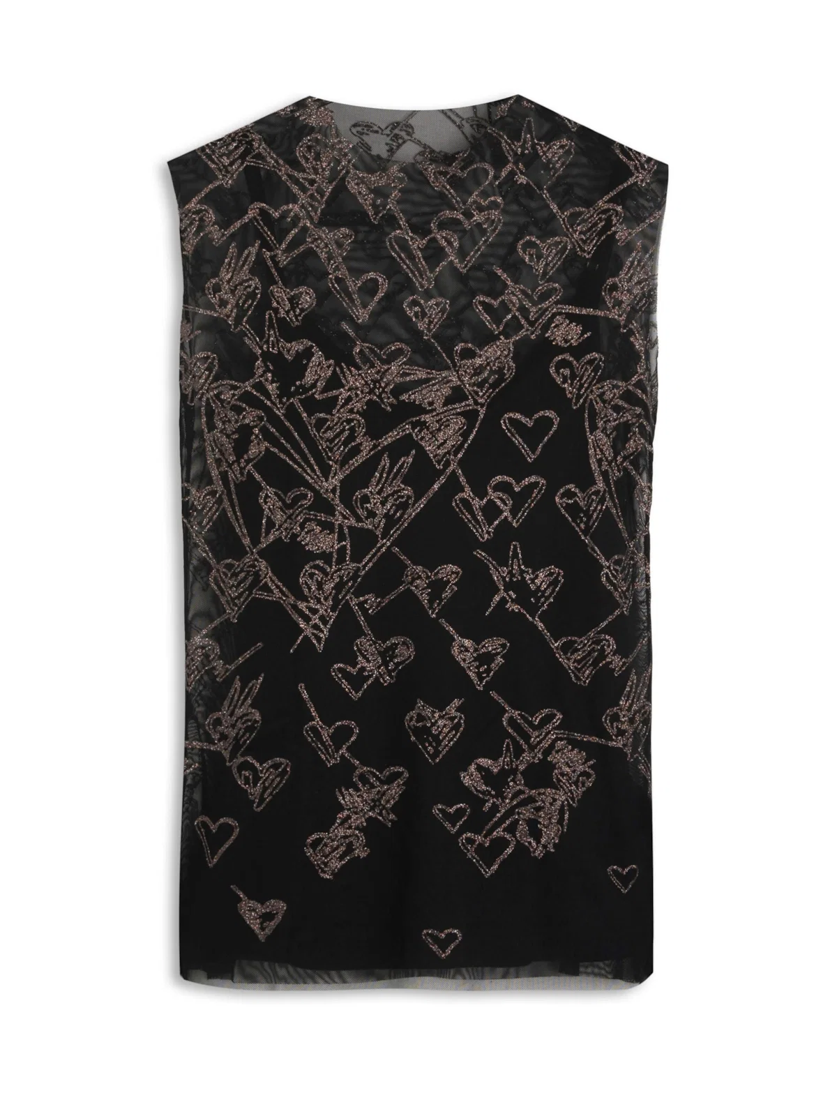 Blusa Ellus Tule Glitter Hearts Preto — imagem 1