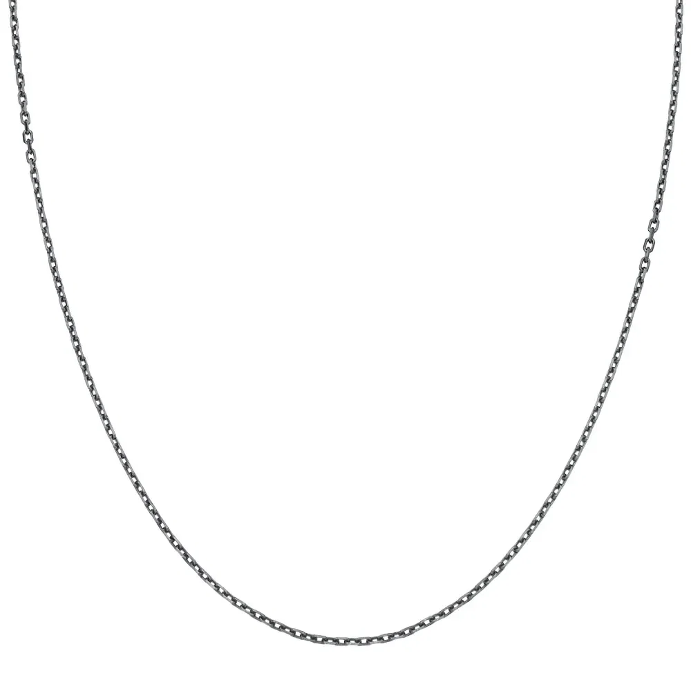 Corrente Cadeado em Prata 925 com Ródio Negro, 70cm