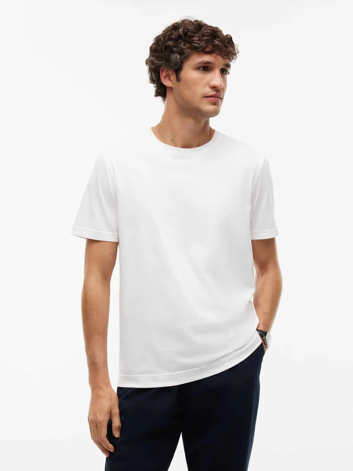 Camiseta Gola C em Algodão Mercerizado New York Label — imagem 1