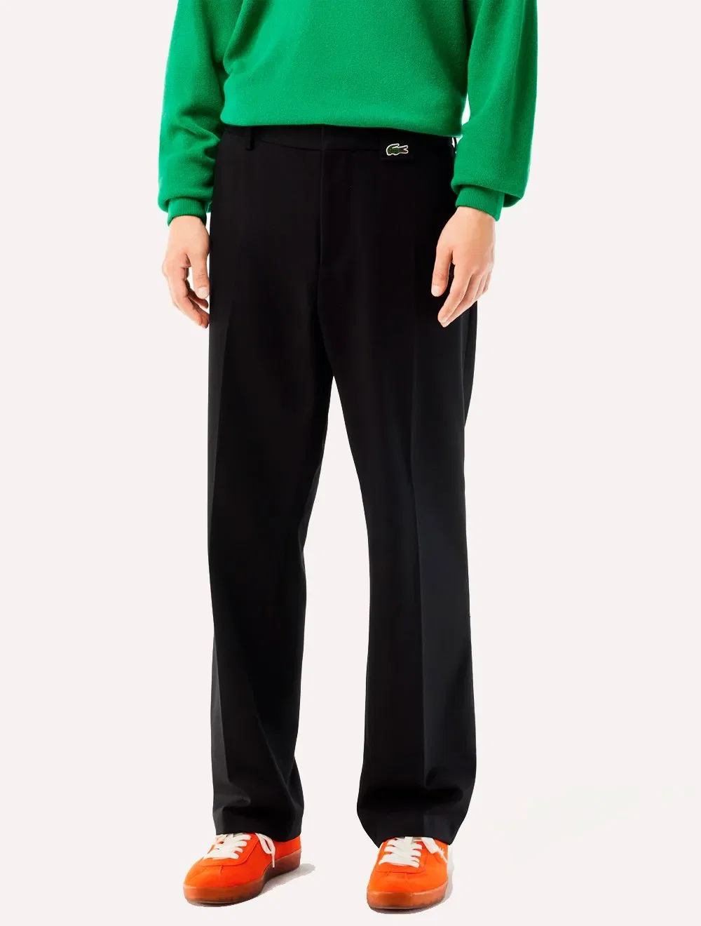 Calça Lacoste Masculina Sarja Chino Straight Croco Preta