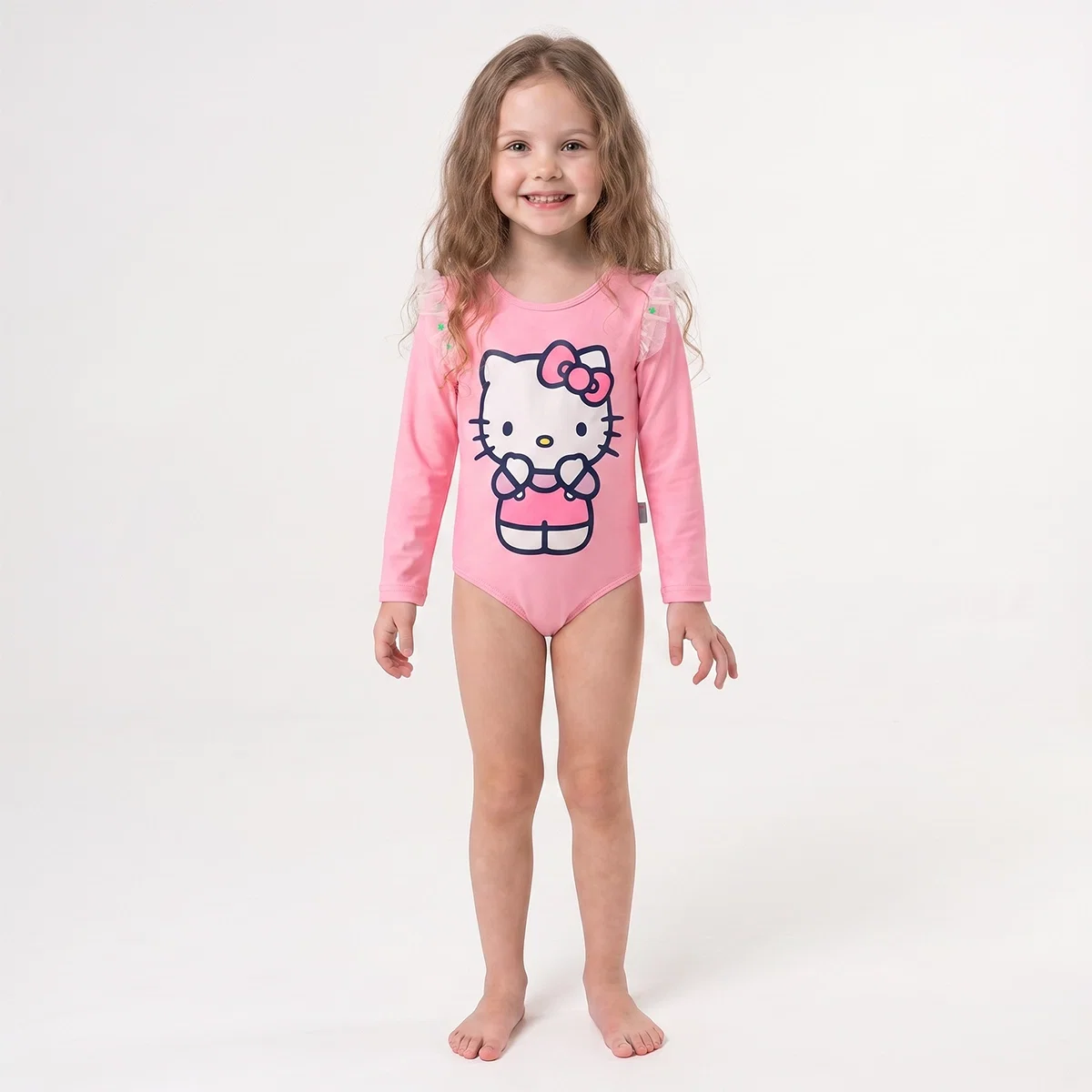 Body Manga Longa Praia Kids Hello Kitty Lycra Proteção Uv 50+ Tip Top