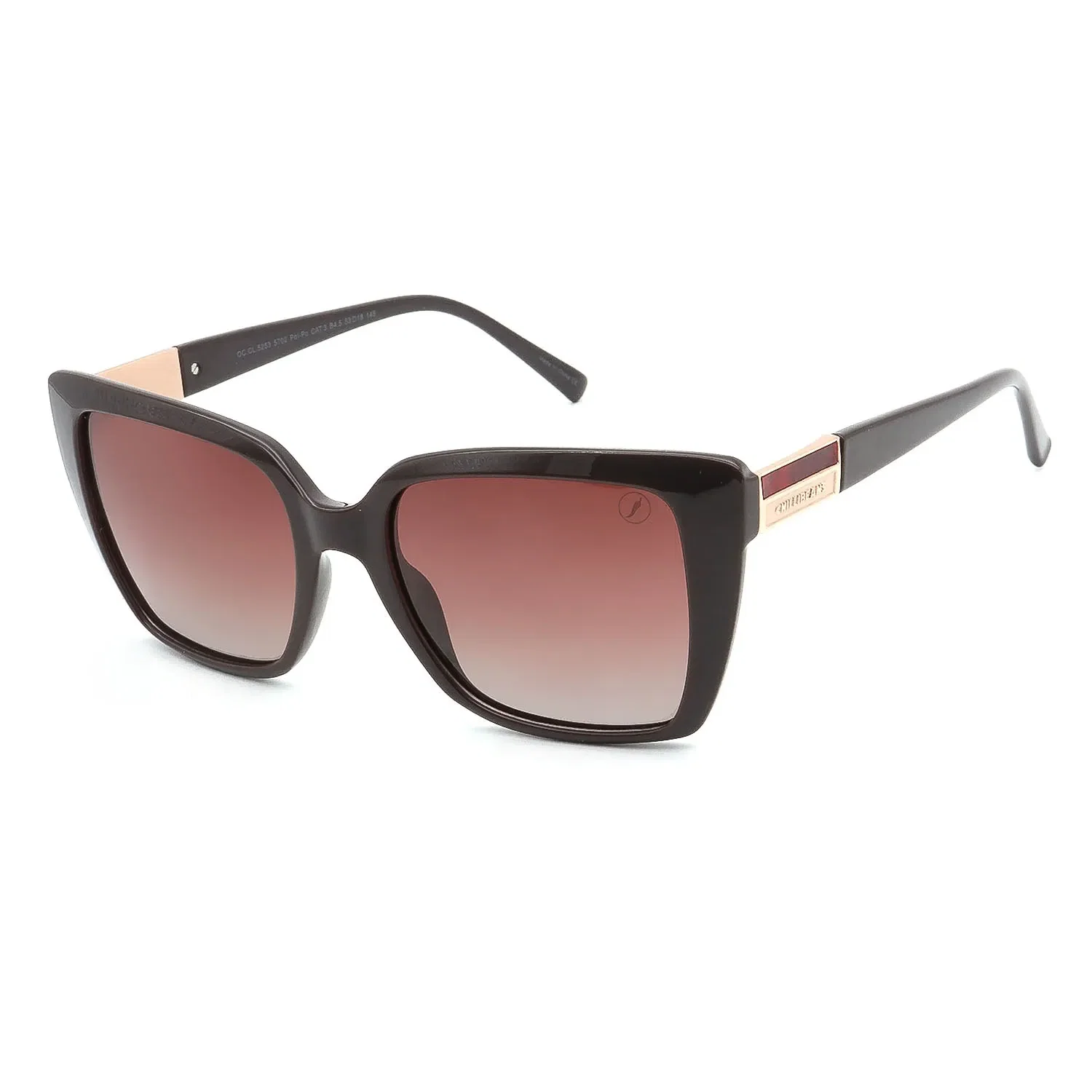Óculos de Sol Feminino Chilli Beans Clássicos Quadrado Polarizado Degradê Marrom