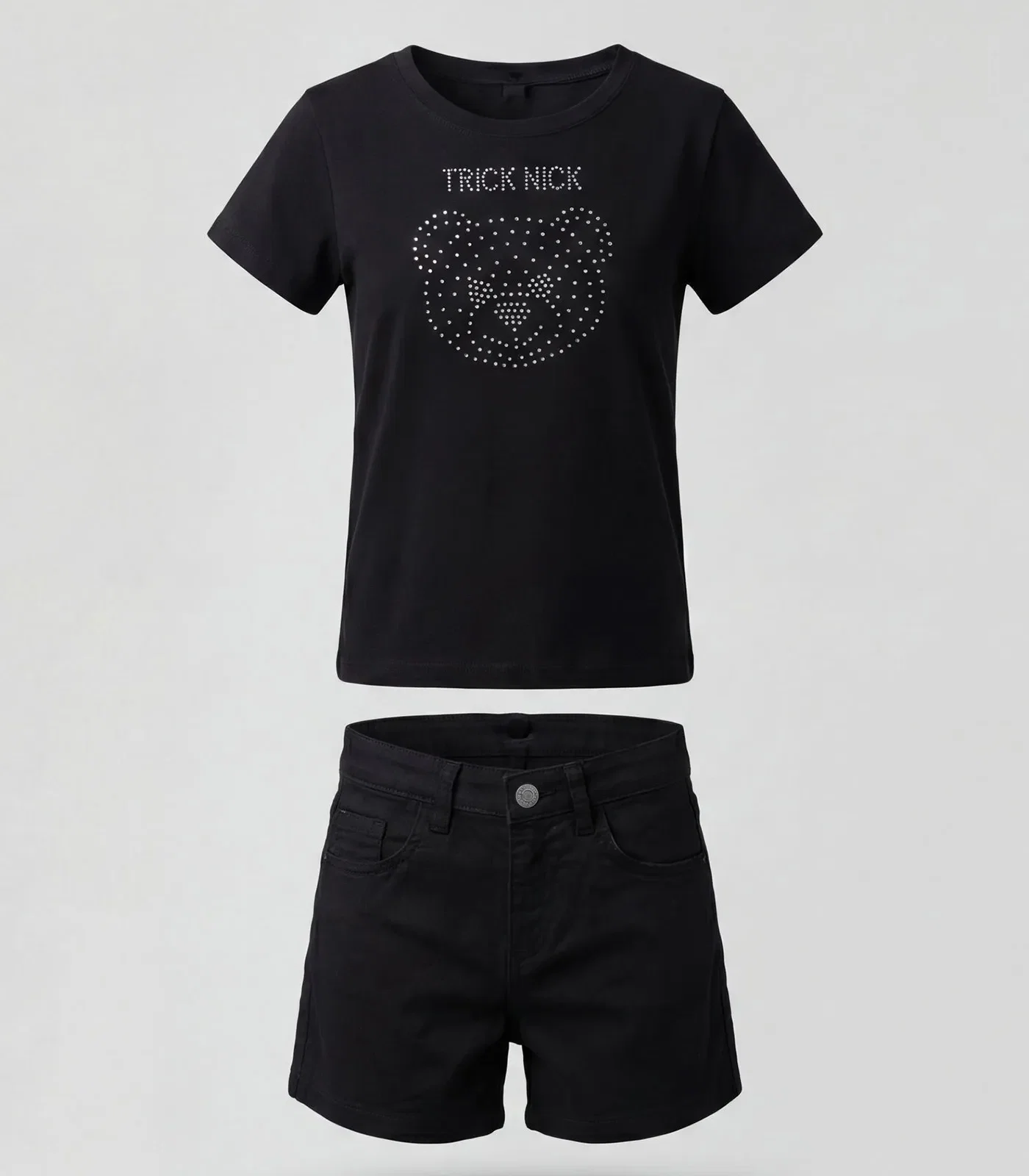 Conjunto Infantil Blusa Com Shorts Trick Nick Preto
