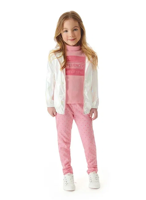 Calça Jegging em Jacquard Rosa Up Baby