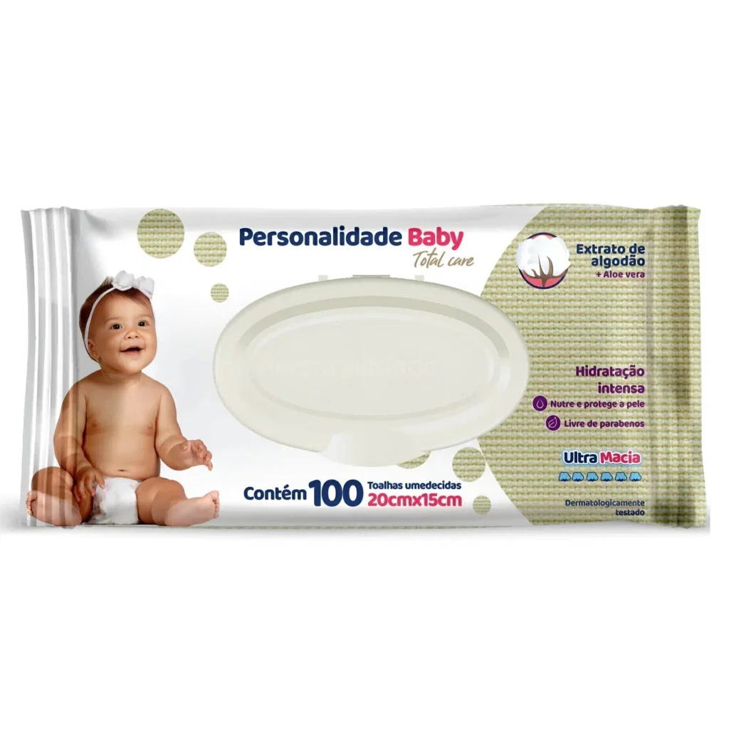 Toalhas Umedecidas Personalidade Baby Total Care 100 Unidades