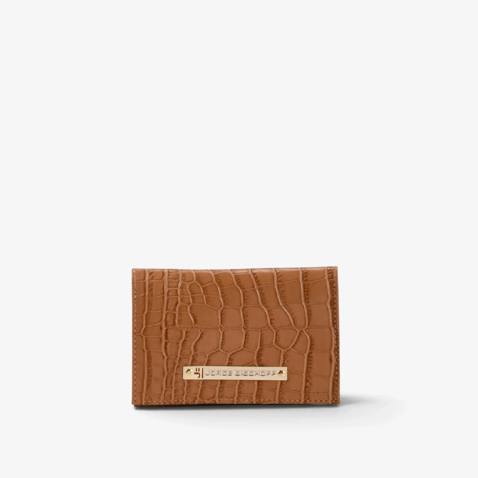 Carteira Envelope Caramelo Trigo Couro Croco