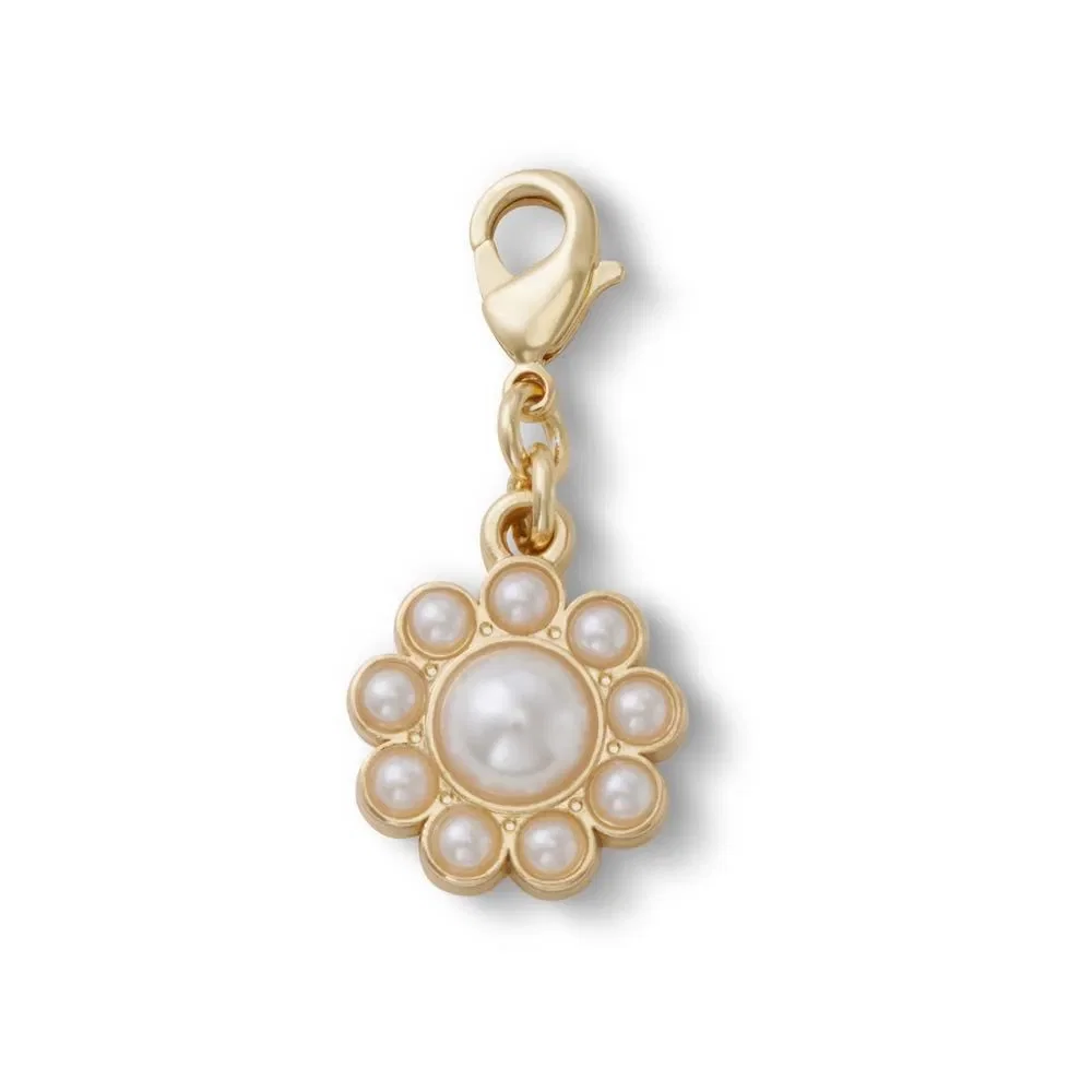 Pingente Floral Com Pérolas