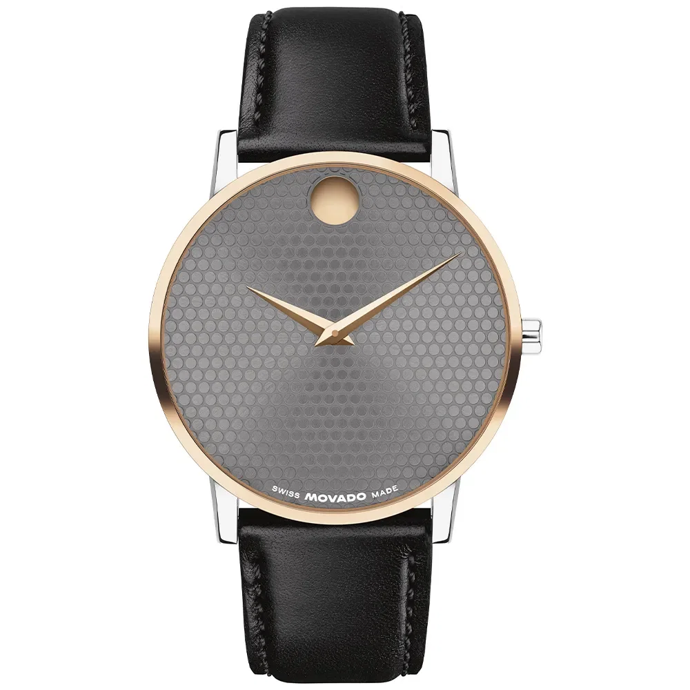 Relógio Movado Masculino em Couro Preto - 607999 — imagem 1