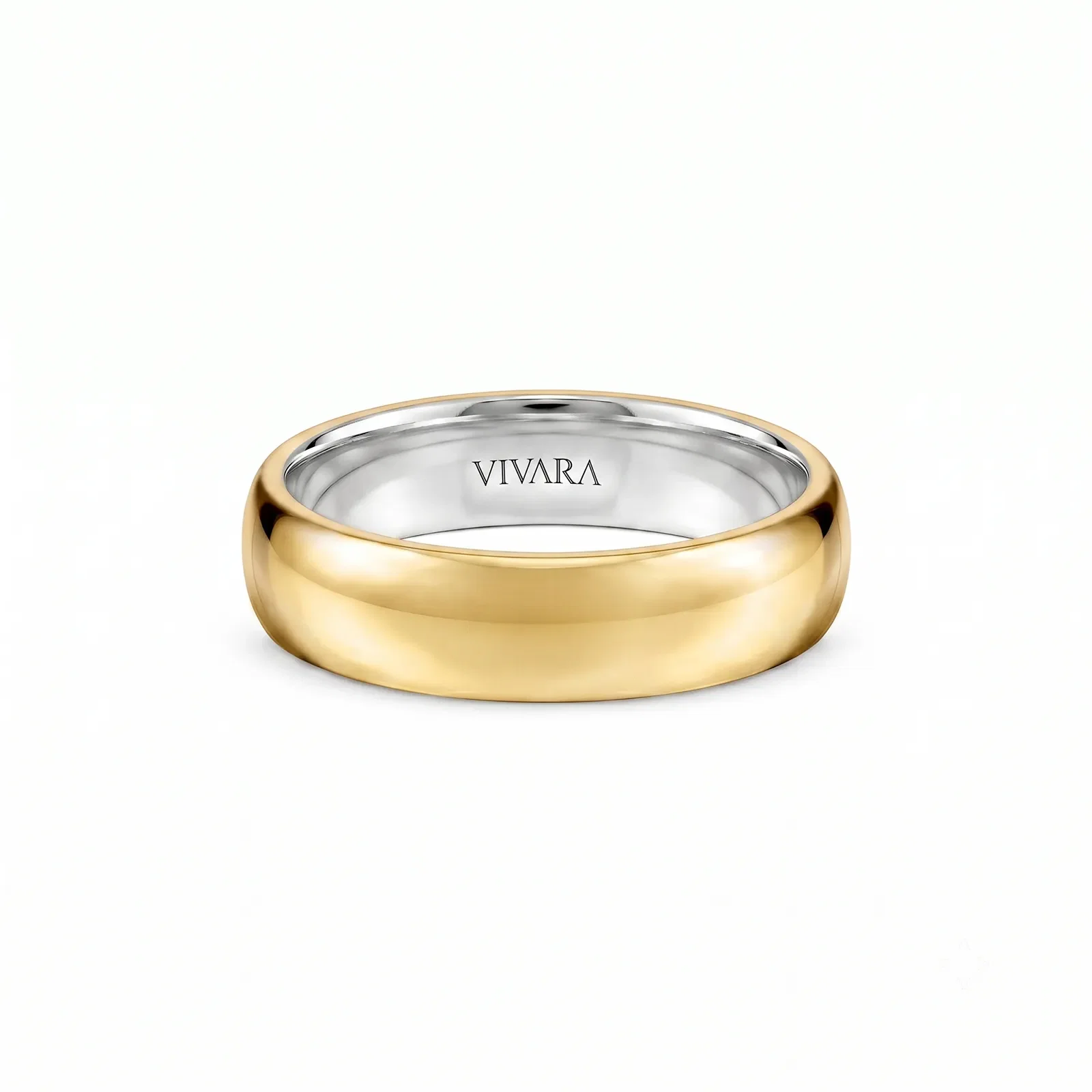 Aliança Romance em Prata 925 e Ouro Amarelo 18k, 5mm