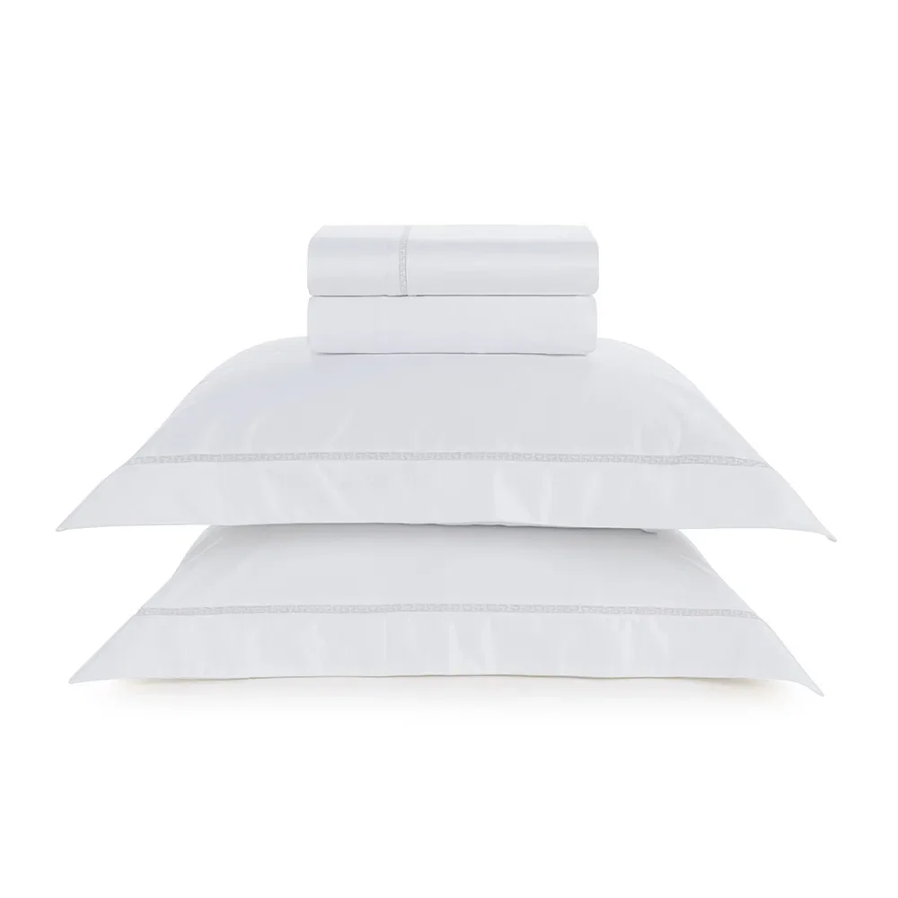 Jogo de Cama 1000 Fios Agrigento Branco / Rose