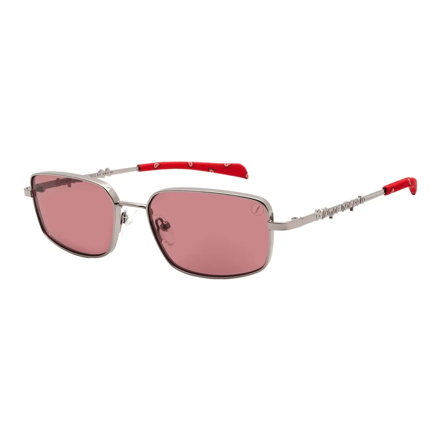 Óculos de Sol Masculino Cazuza Metal Quadrado Vinho — imagem 1