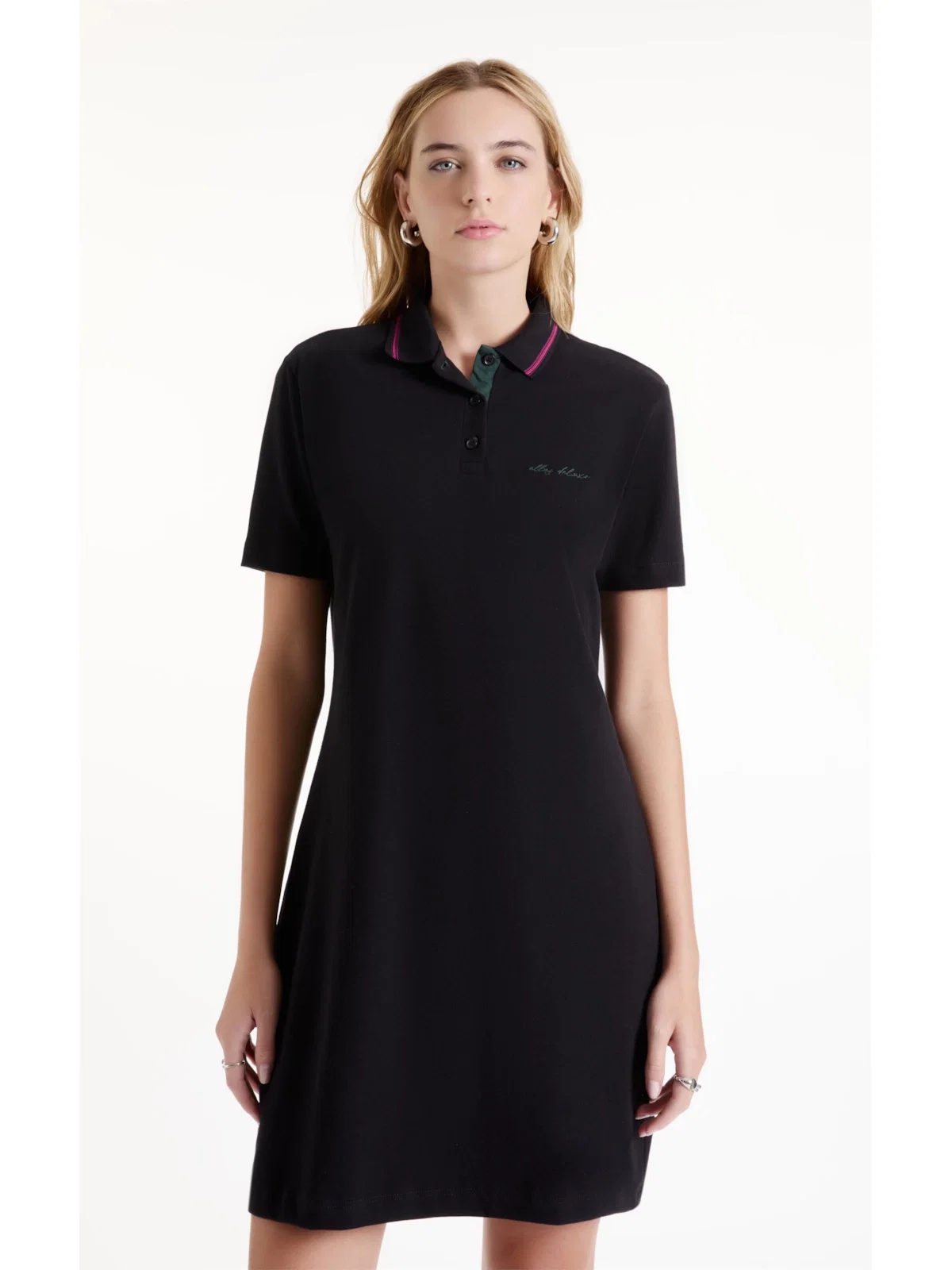Vestido Piquet Polo Ellus Deluxe Preto