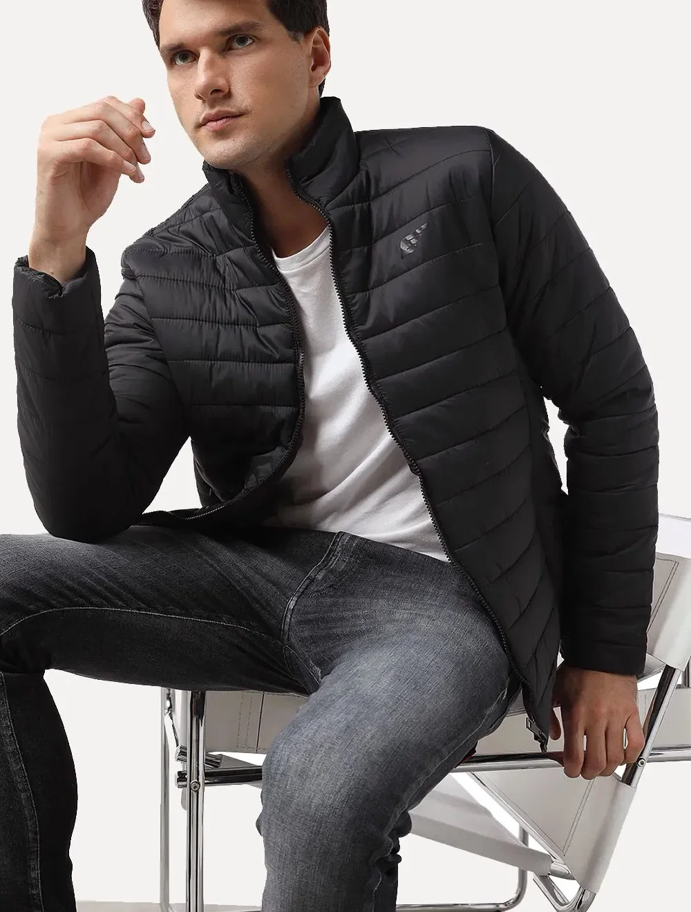 Jaqueta Ellus Masculina Bomber Nylon Light Down Preta