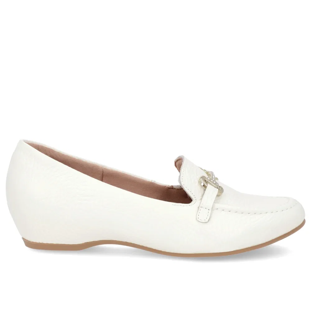 Loafer Off-White Couro Salto Embutido — imagem 1