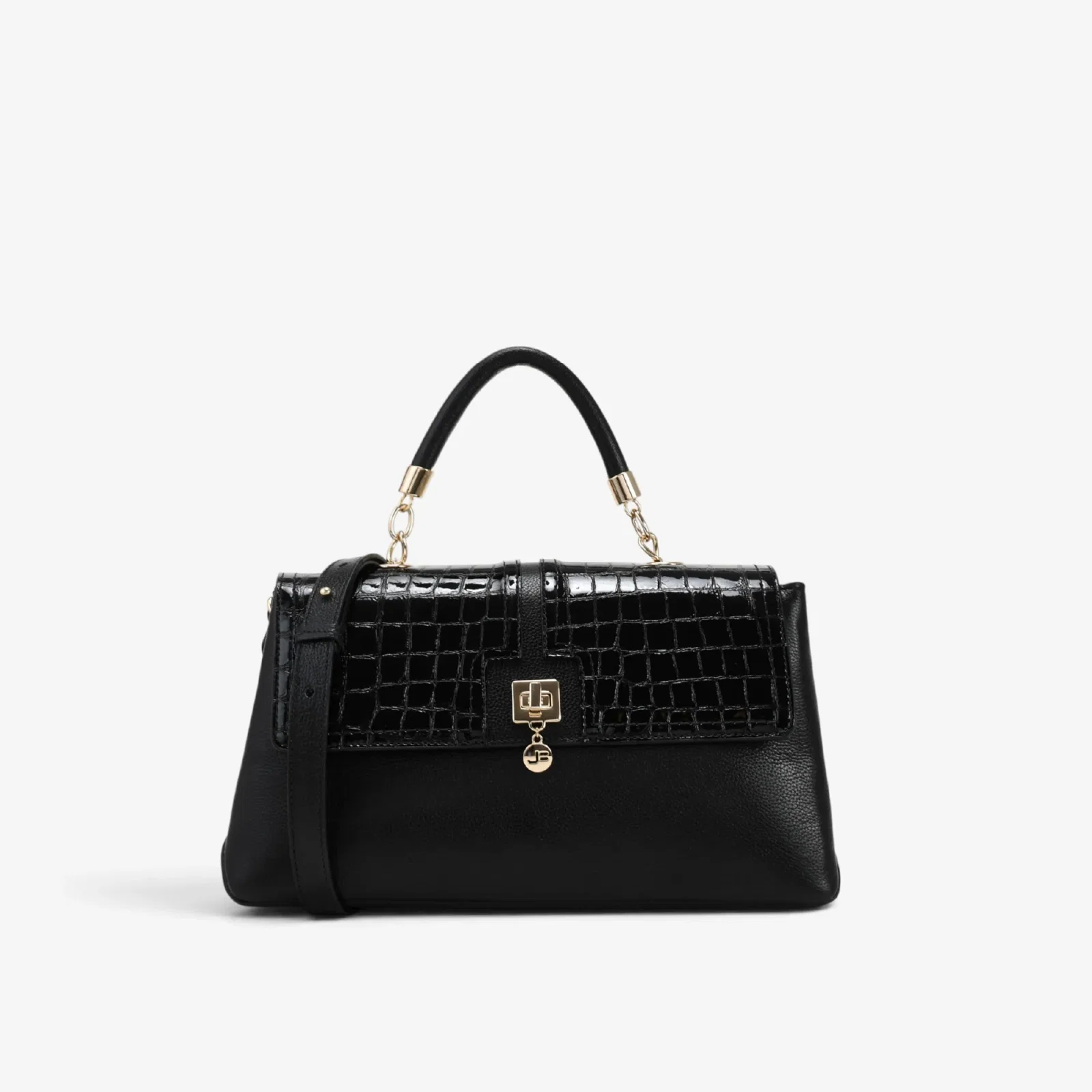 Bolsa Satchel Preto Couro
